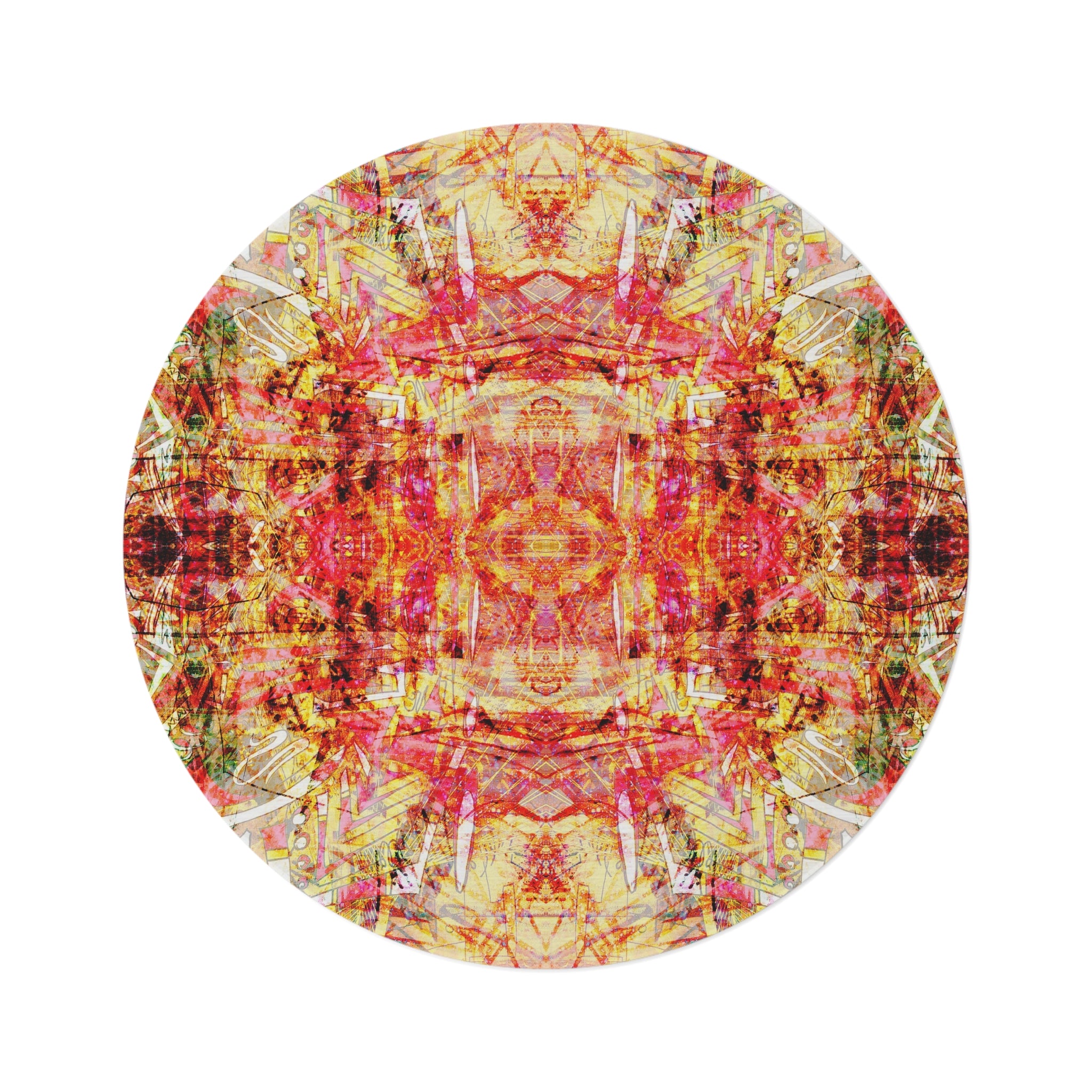 Beau If Ful M8 Round Rug — Vibrant Abstract Mandala Floor Mat
