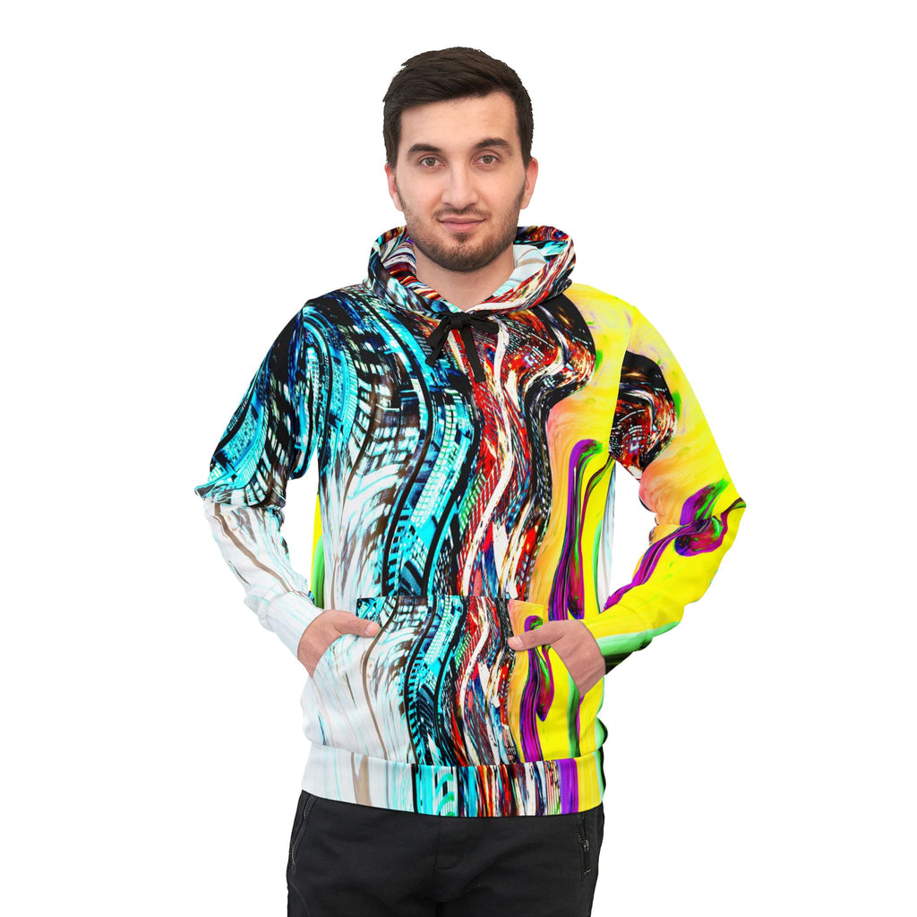 Slip And Slide Athletic Hoodie - Vibrant All-Over-Print Pullover