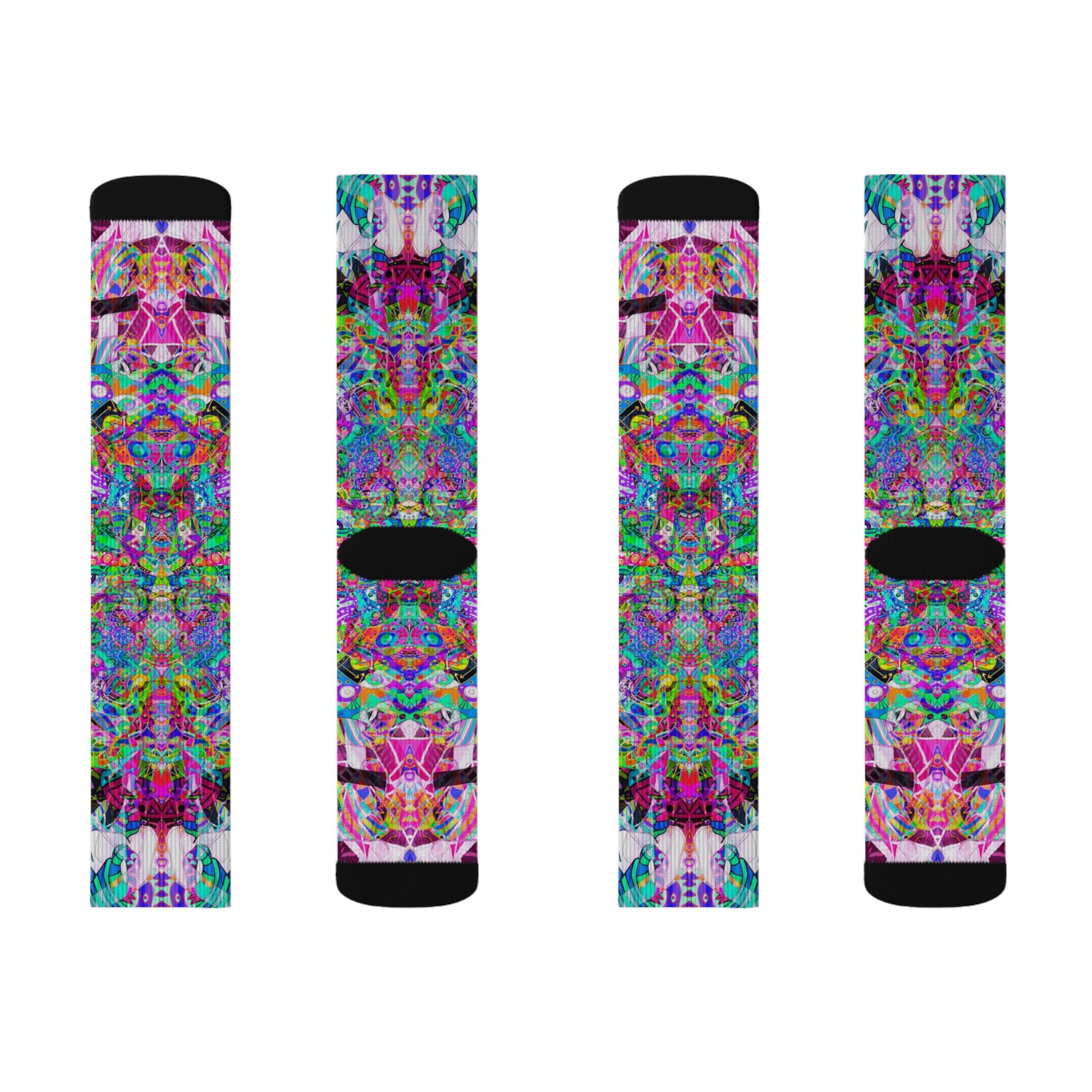 Floating Forever 2 Socks — Vibrant Tie-Dye Pattern Crew Socks