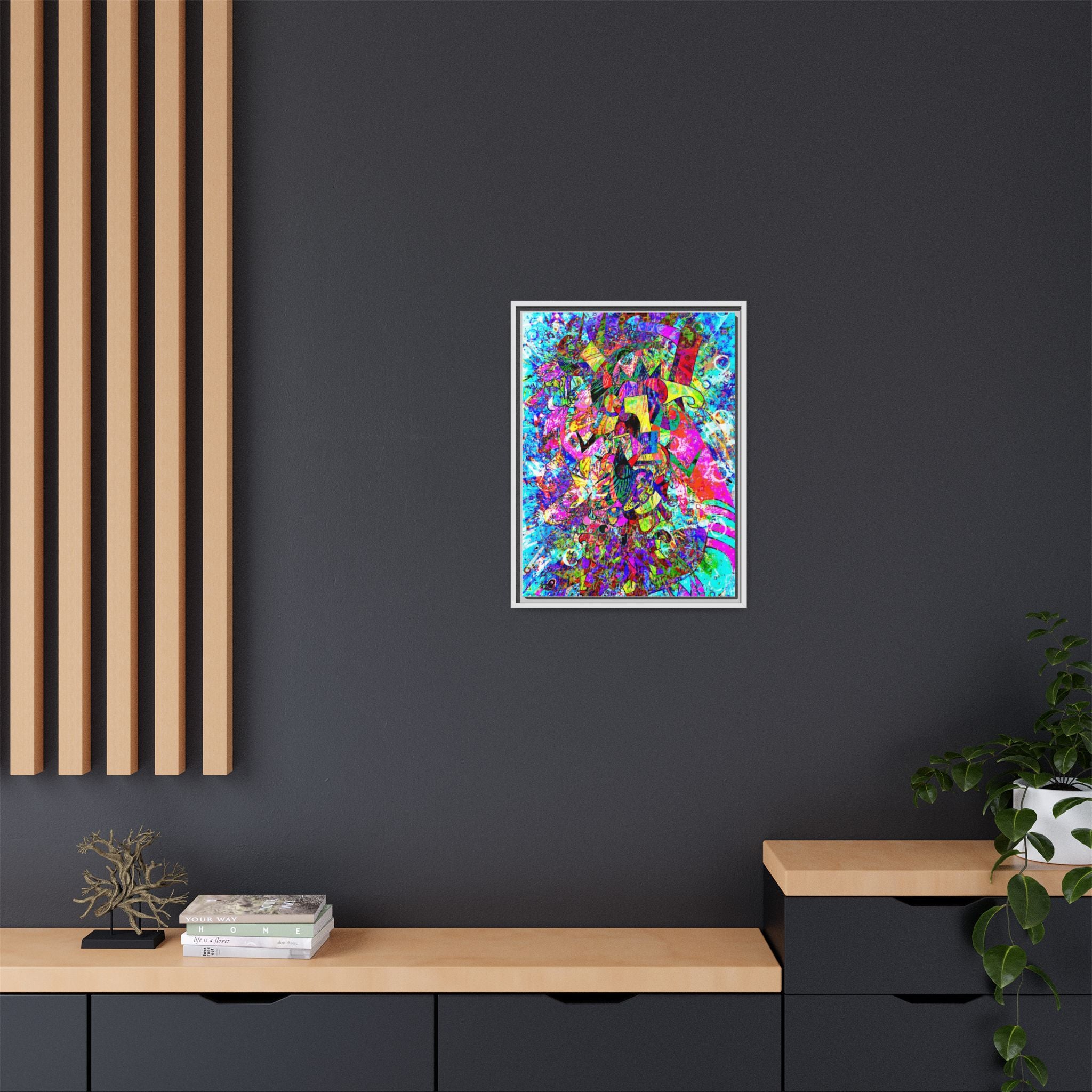 Love Monster Matte Canvas, Framed (Multi-color)