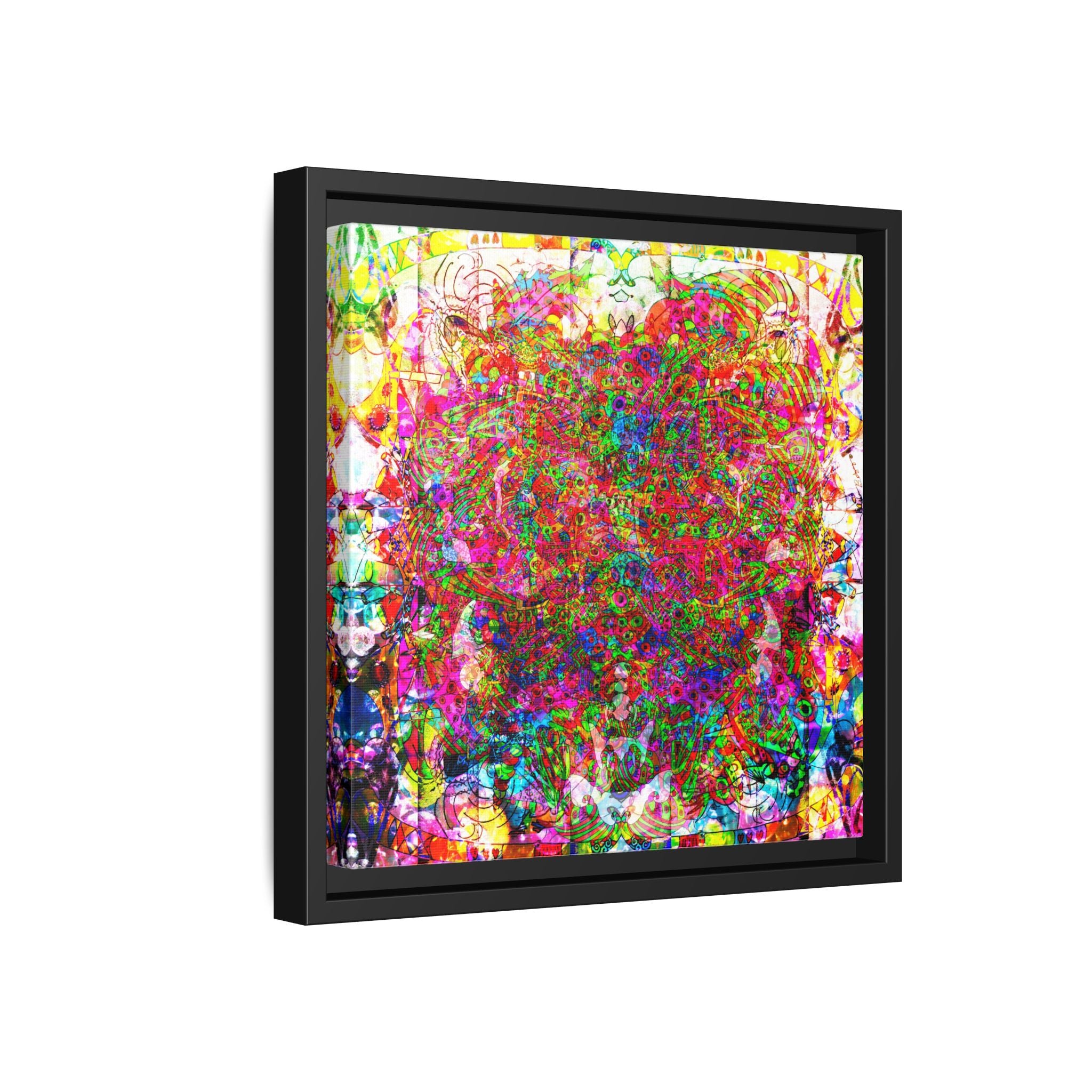 Neon Swirl Party Extravaganza Canvas Art — Vibrant Kaleidoscope Wall Print