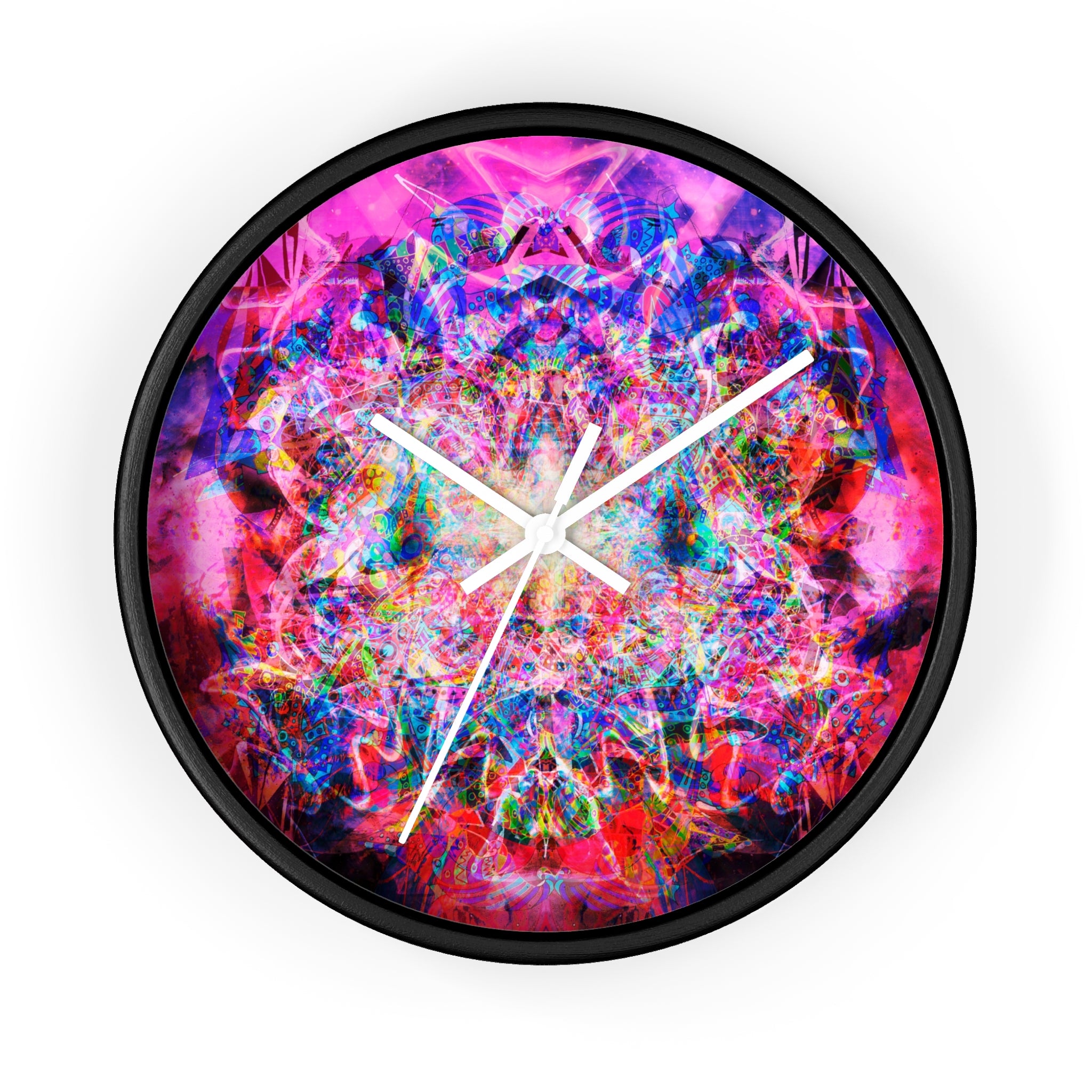 Arashaya - Psychedelic Kaleidoscope Wall Clock — Vibrant Abstract Art Timepiece