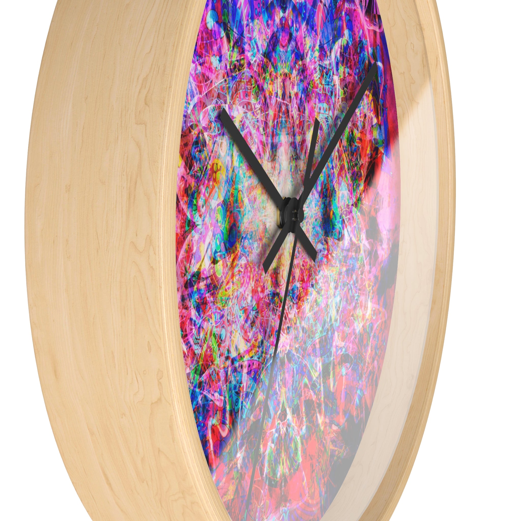 Arashaya - Psychedelic Kaleidoscope Wall Clock — Vibrant Abstract Art Timepiece