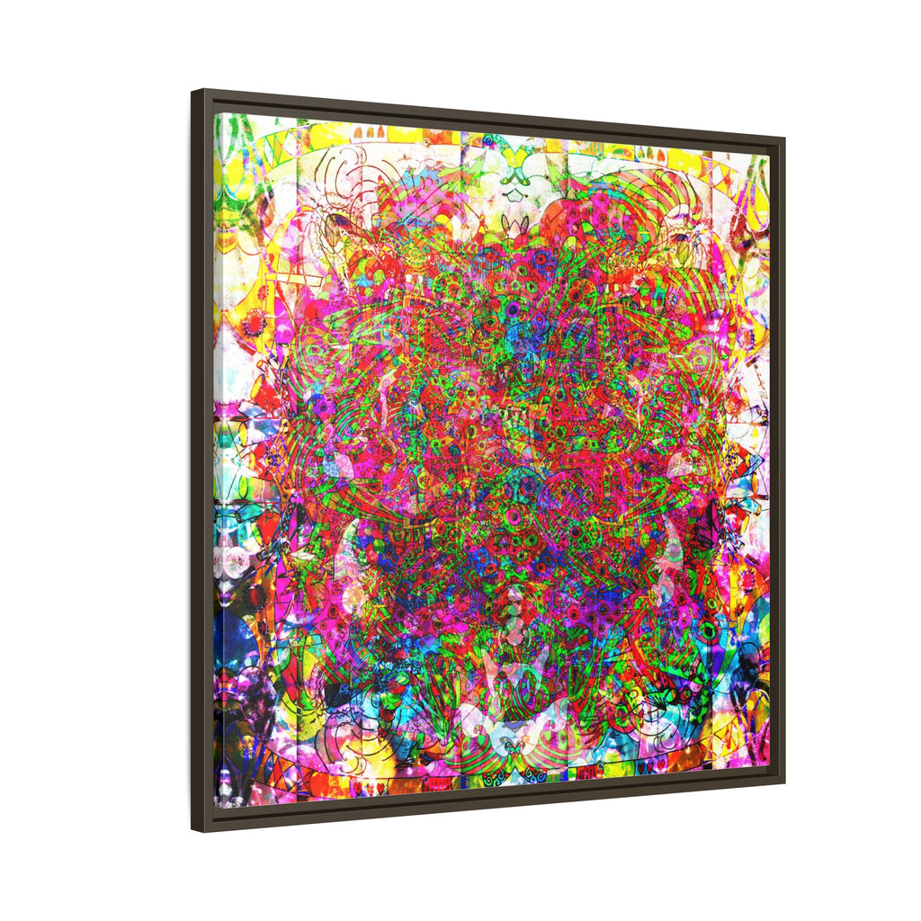 Neon Swirl Party Extravaganza Canvas Art — Vibrant Kaleidoscope Wall Print