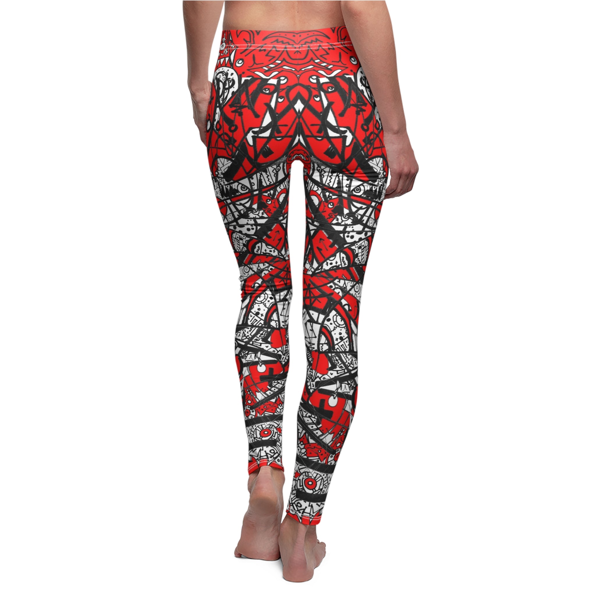 Nobody Touches Nothin' (Red Version 2) Leggings — Women's All-Over Print Casual Leggings