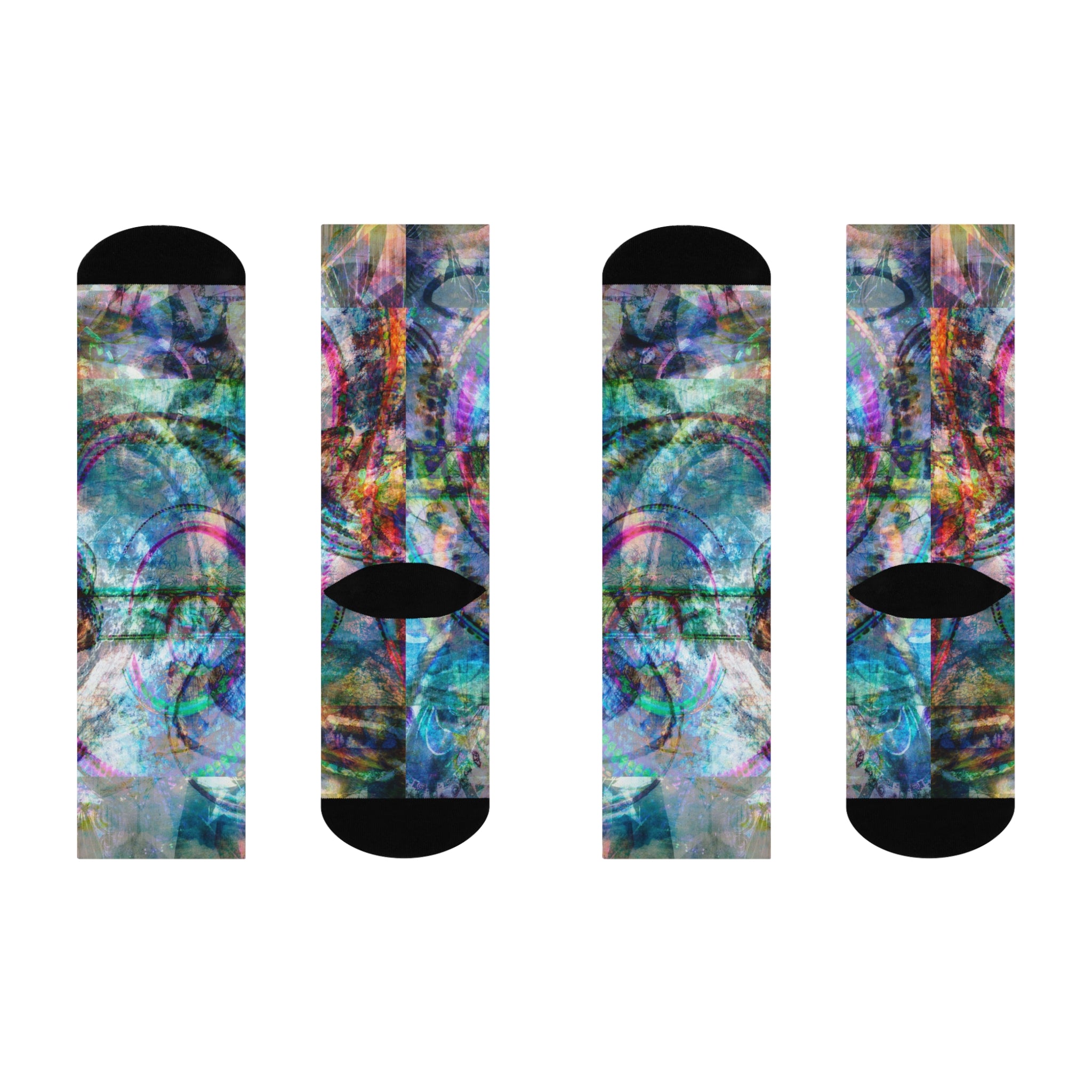 Mega Millions Crew Socks — Cushioned Colorful Swirl Design