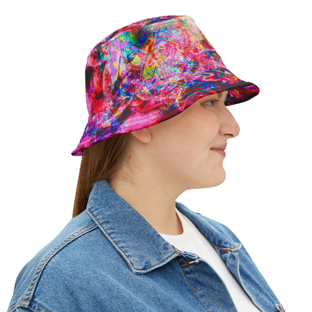 Arashaya Bucket Hat — Vibrant Abstract AOP Sun Hat