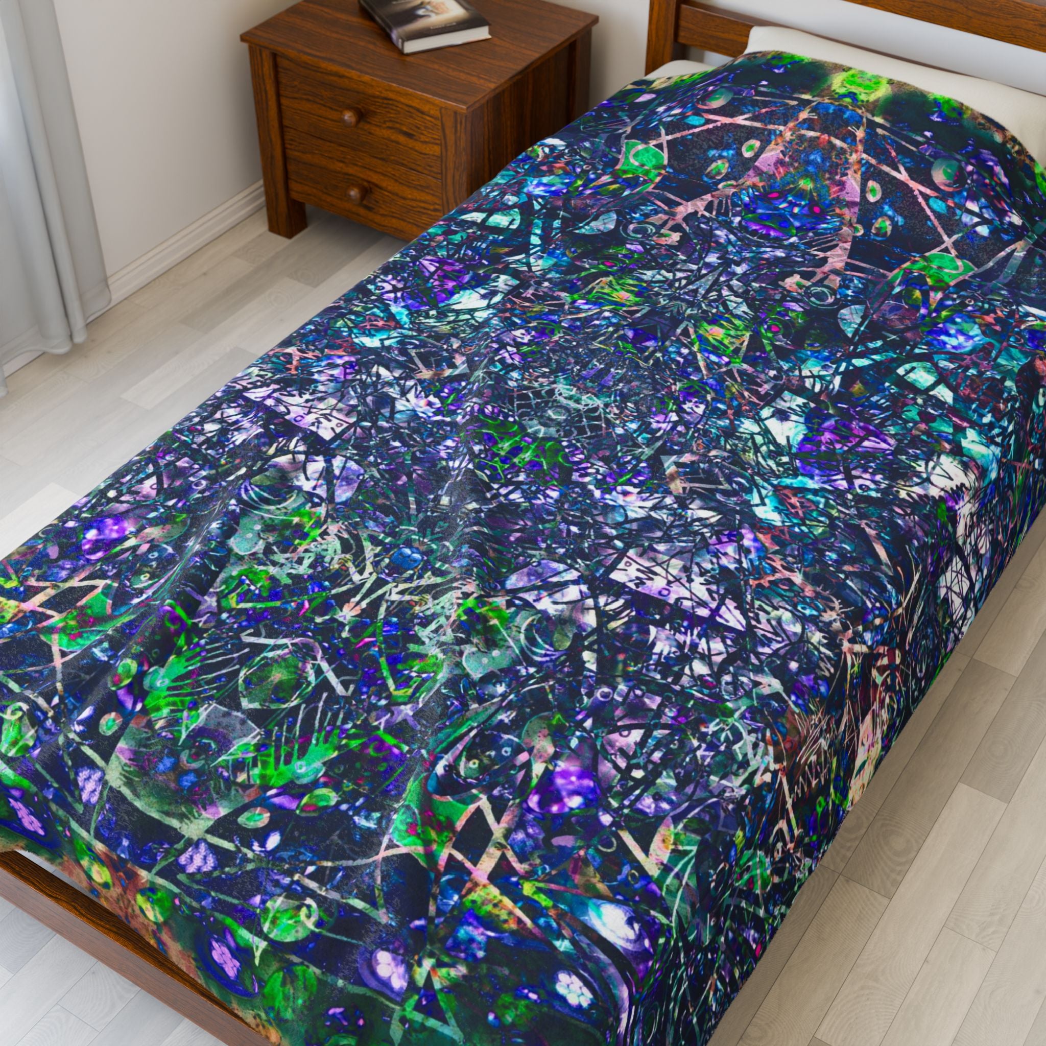 KAWABONGA Plush Blanket — Abstract Cosmic Throw