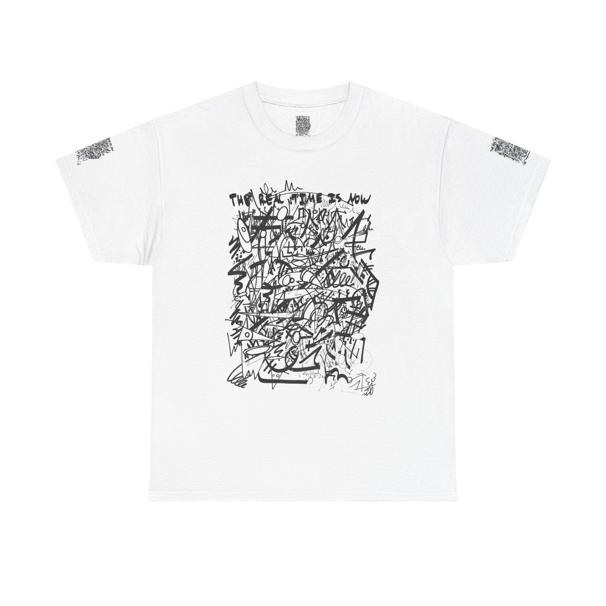 THE REAL TIME IS NOW (Black And White) T‑Shirt