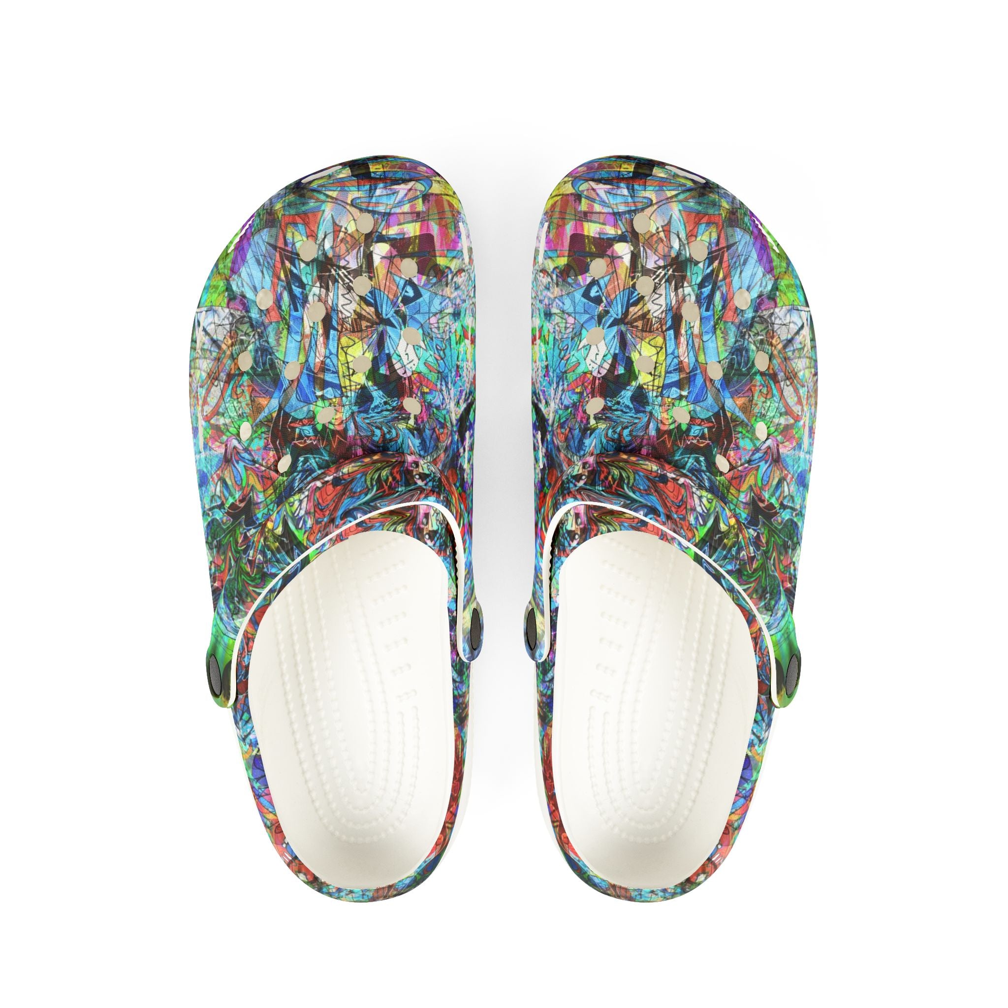 Now You're Stuck 44 - Colorful Abstract EVA Foam Clogs – Vibrant All-Over-Print Garden Shoes