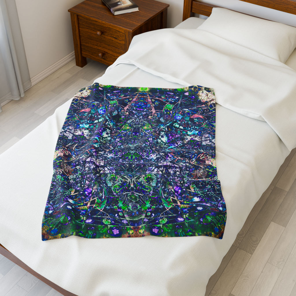 KAWABONGA Plush Blanket — Abstract Cosmic Throw