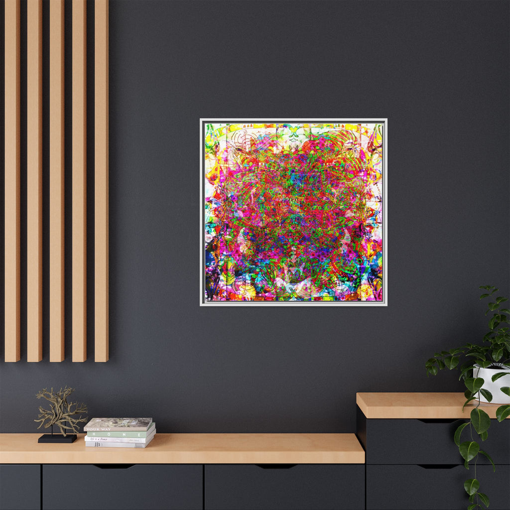 Neon Swirl Party Extravaganza Canvas Art — Vibrant Kaleidoscope Wall Print
