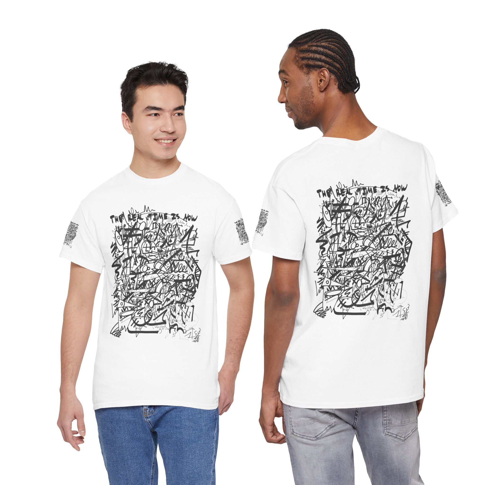 THE REAL TIME IS NOW (Black And White) T‑Shirt