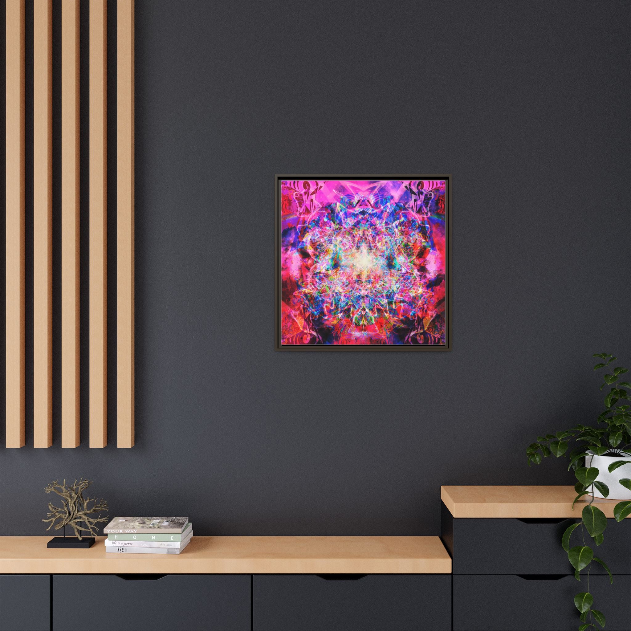 Arashaya Framed Canvas — Vibrant Psychedelic Wall Art