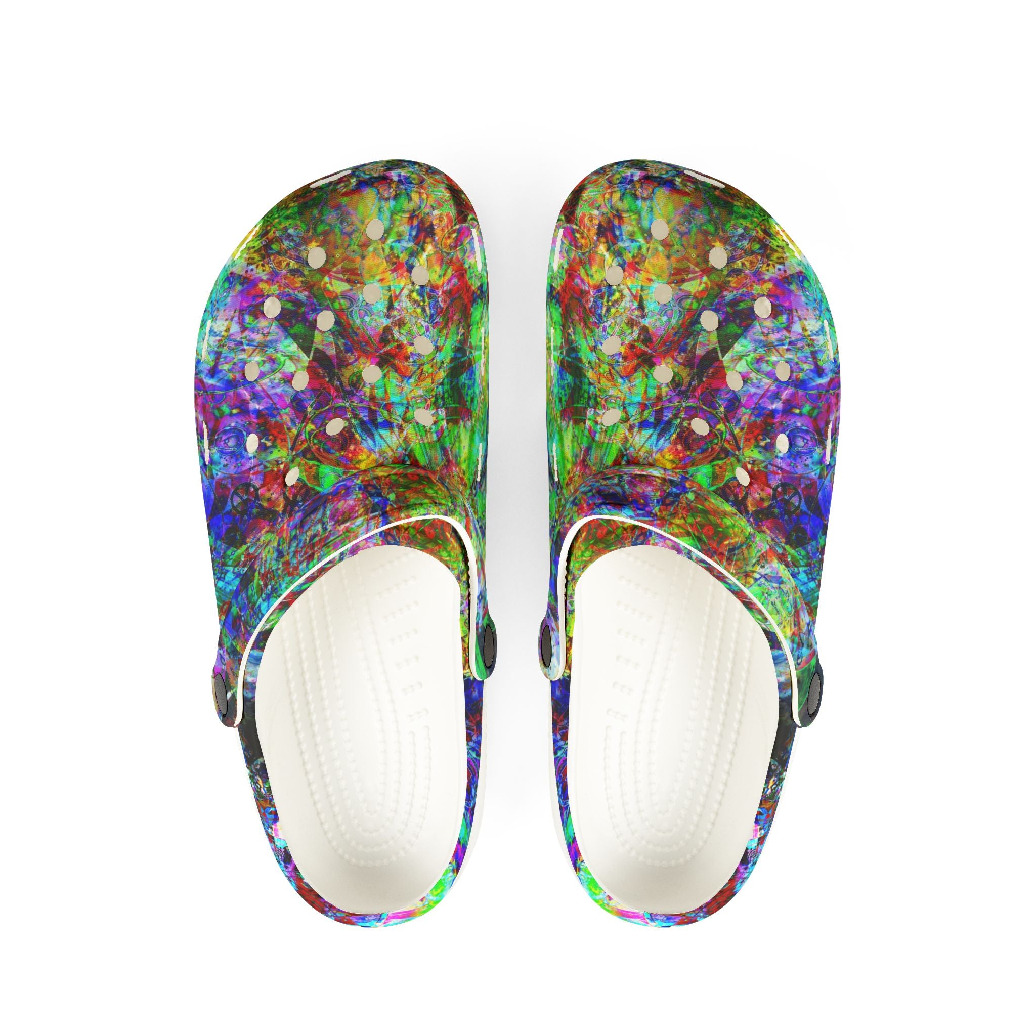 Barfing Beautifully - Color Burst EVA Foam Clogs — Vibrant Tie-Dye Comfort Shoes