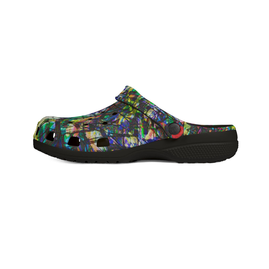 The Real Time Is Now 2015 - Abstract Colorful Garden EVA Foam Clogs — Lightweight Printed Slip-On Shoes