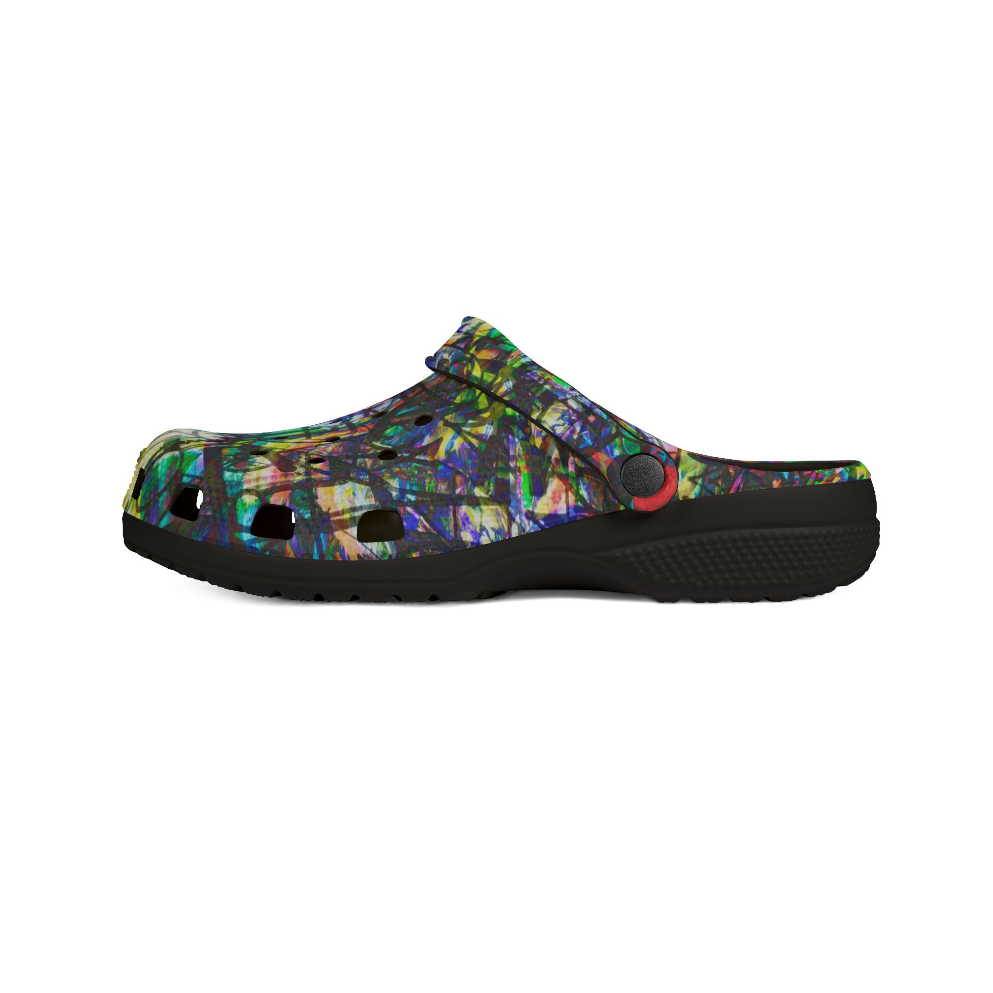 The Real Time Is Now 2015 - Abstract Colorful Garden EVA Foam Clogs — Lightweight Printed Slip-On Shoes