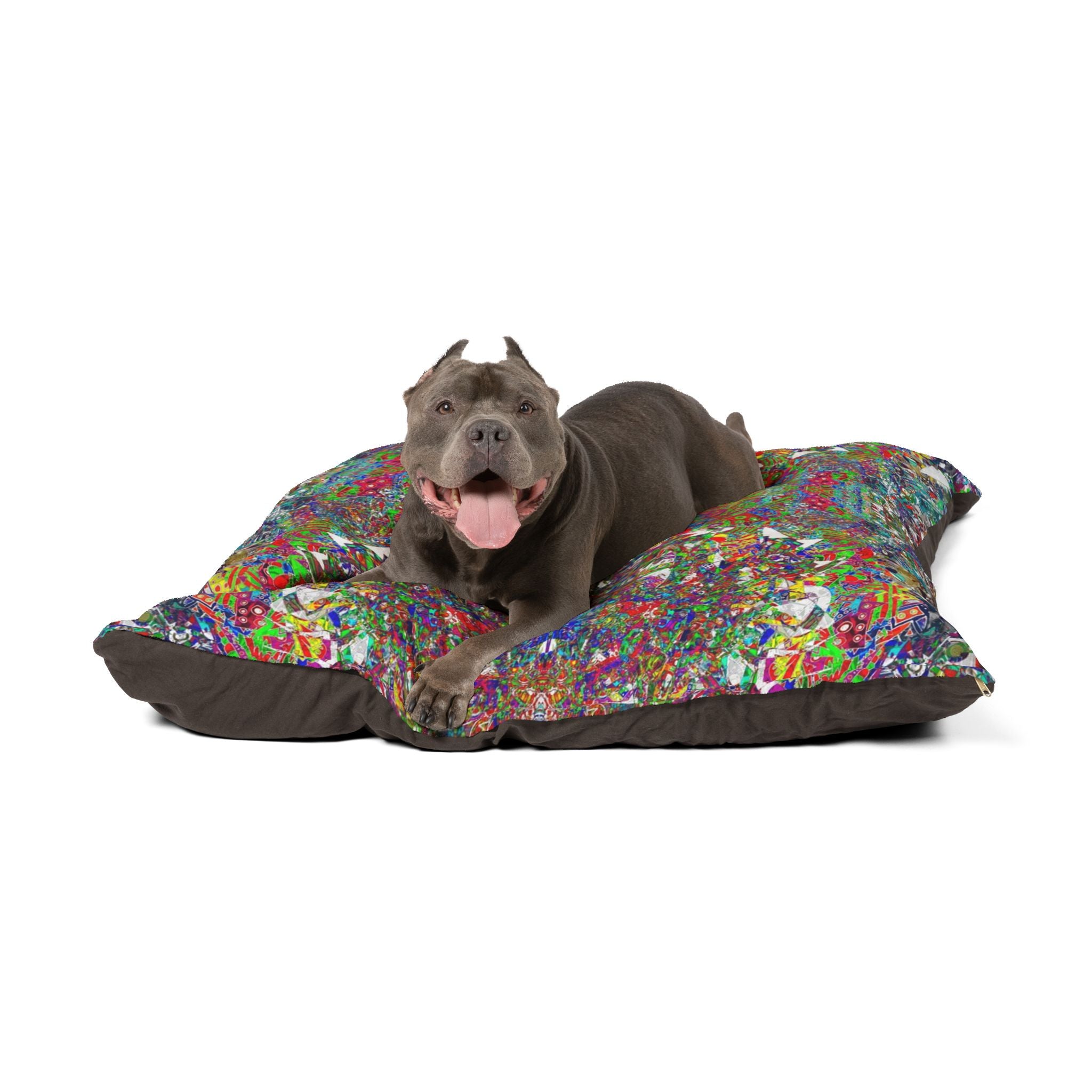 D Tizzle - Colorful Kaleidoscope Pet Bed - Vibrant Abstract Dog & Cat Cushion