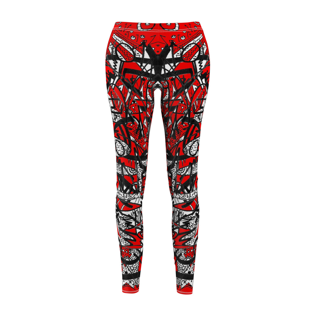 Nobody Touches Nothin' (Red Version 2) Leggings — Women's All-Over Print Casual Leggings