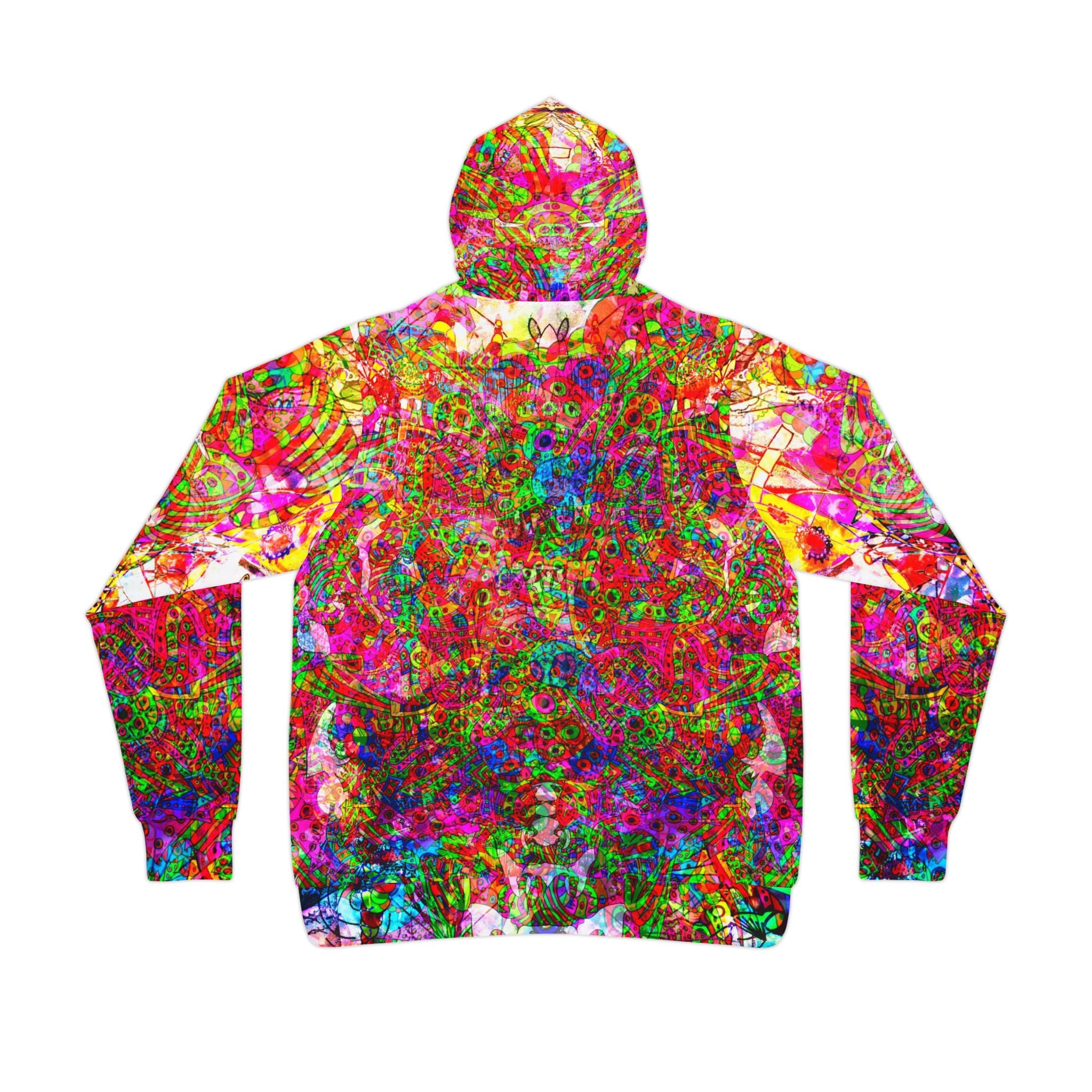 Neon Swirl Party Extravaganza Athletic Hoodie (AOP)