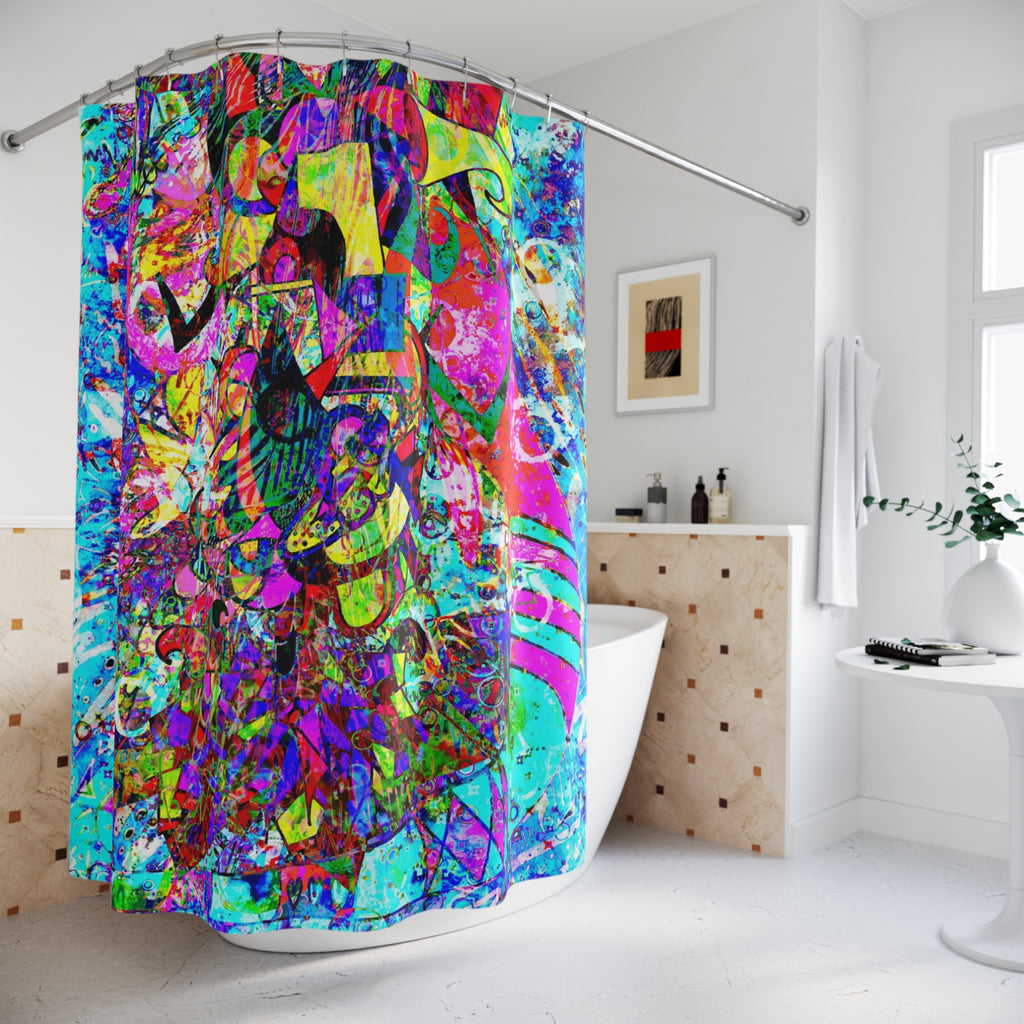 Love Monster - Abstract Neon Graffiti Shower Curtain