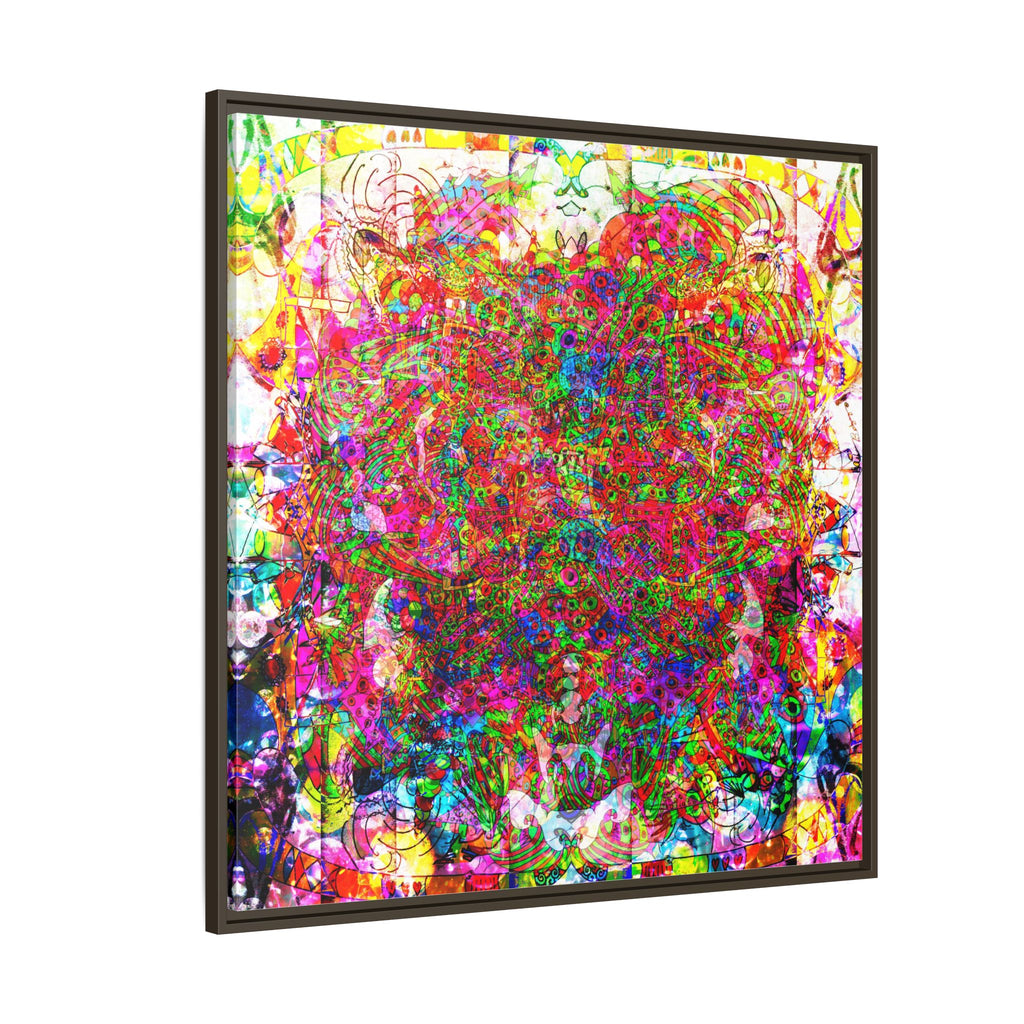Neon Swirl Party Extravaganza Canvas Art — Vibrant Kaleidoscope Wall Print