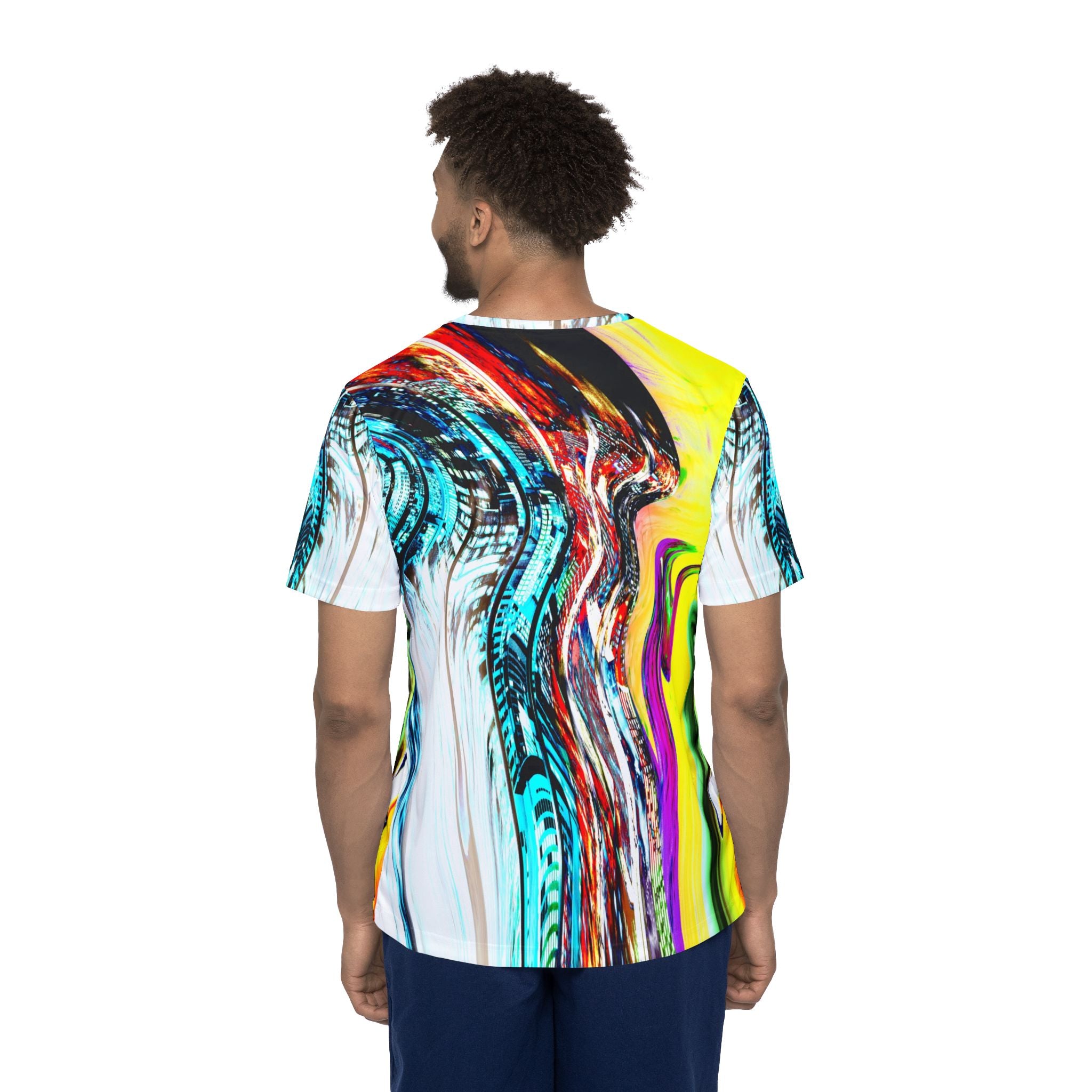 Slip And Slide - Abstract Neon Swirl Sports Jersey — Men's All-Over Athletic Print