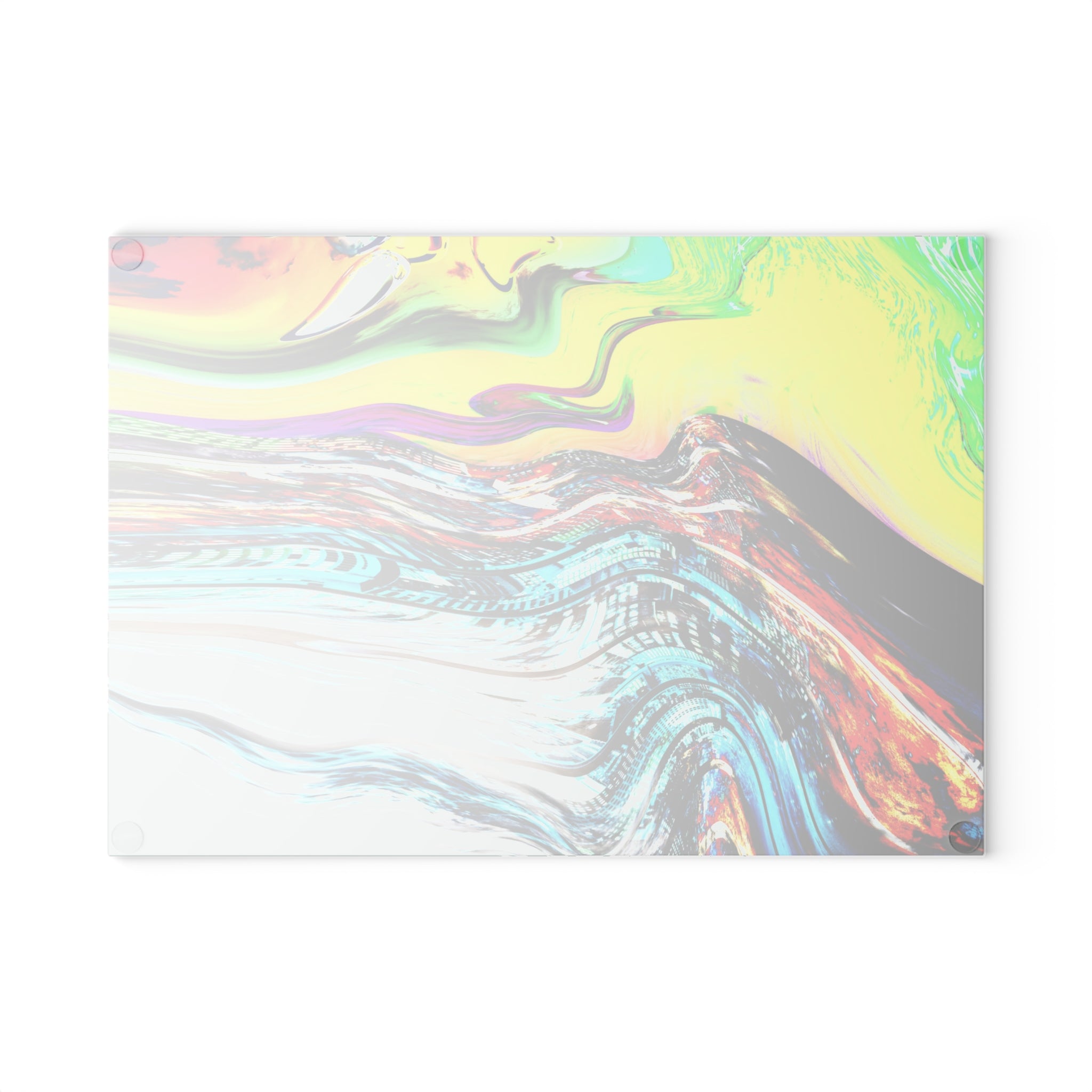 Slip And Slide Glass Cutting Board — Vibrant Marbleized Kitchen Prep Surface