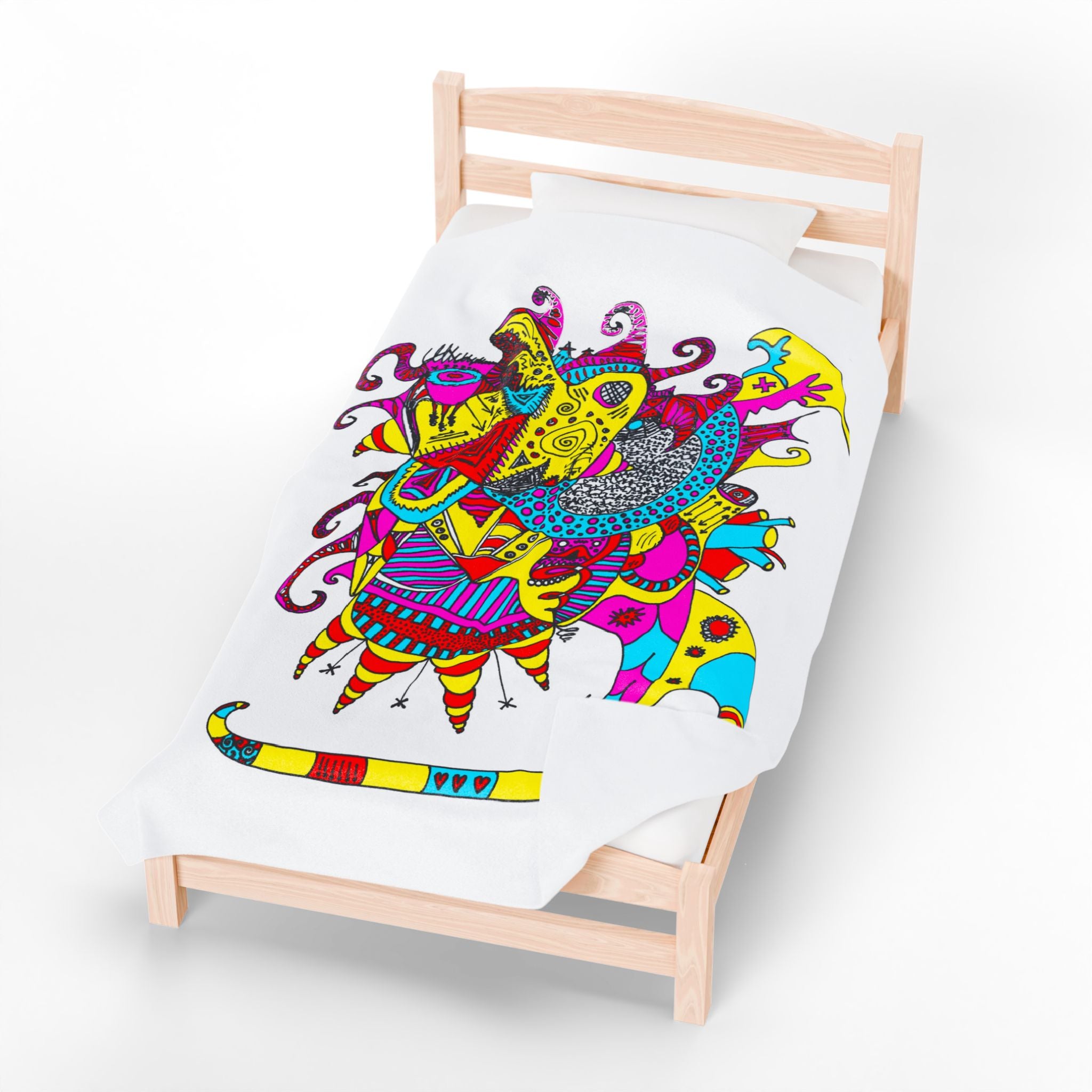 Neon Masquerade Plush Blanket — Bright Boho Throw