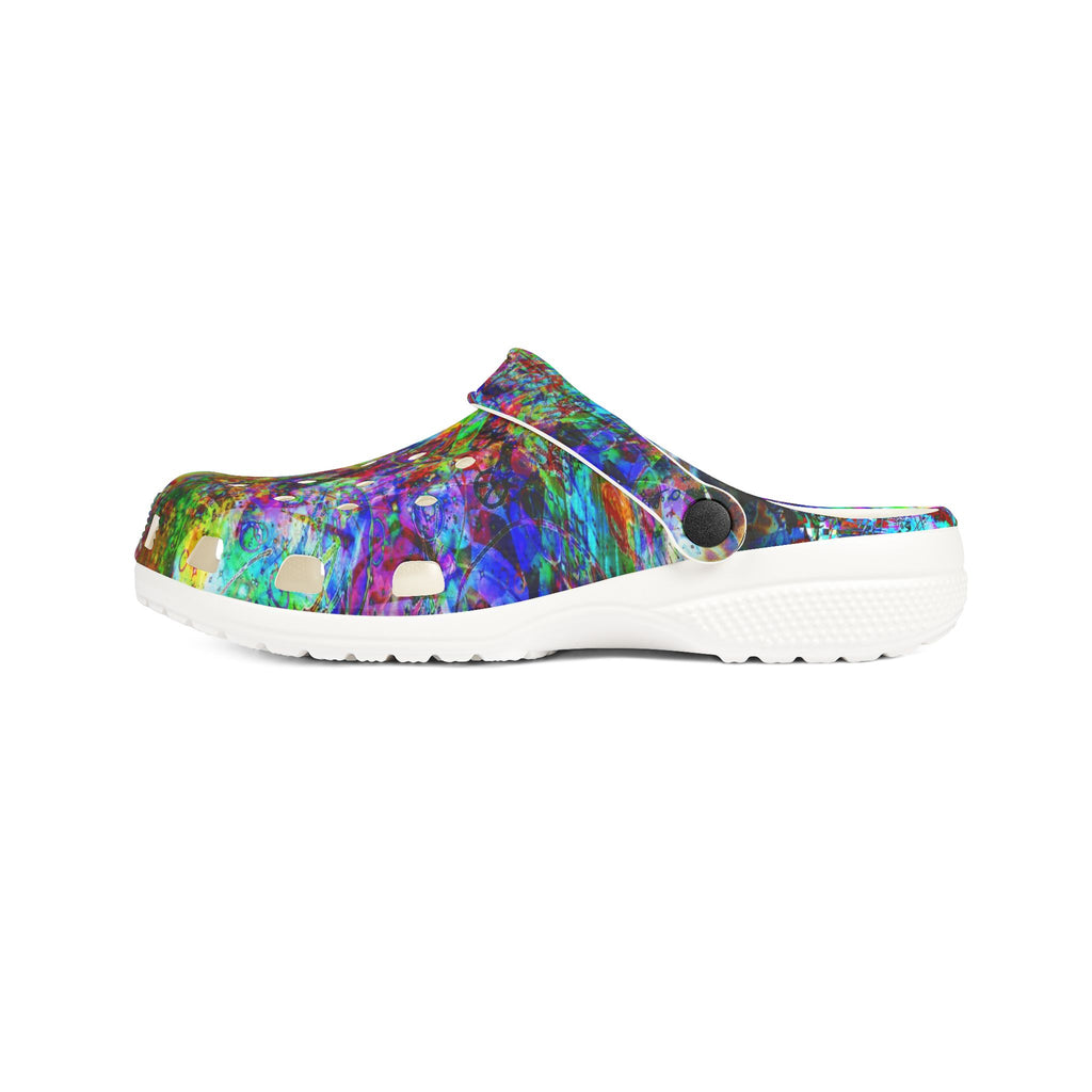 Barfing Beautifully - Color Burst EVA Foam Clogs — Vibrant Tie-Dye Comfort Shoes