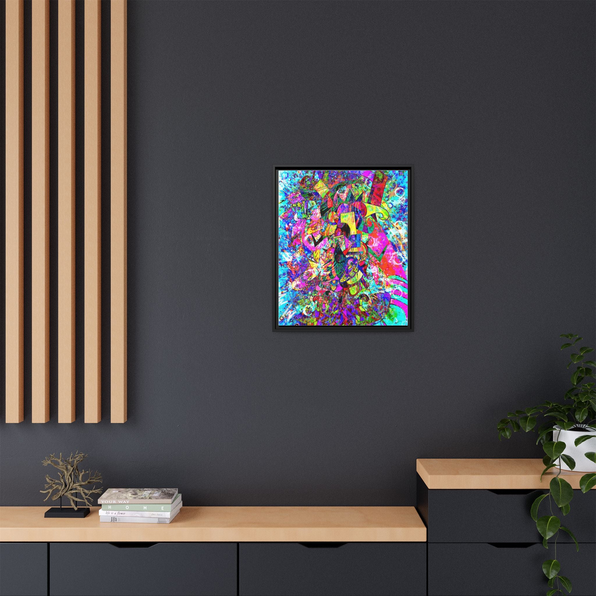 Love Monster Matte Canvas, Framed (Multi-color)