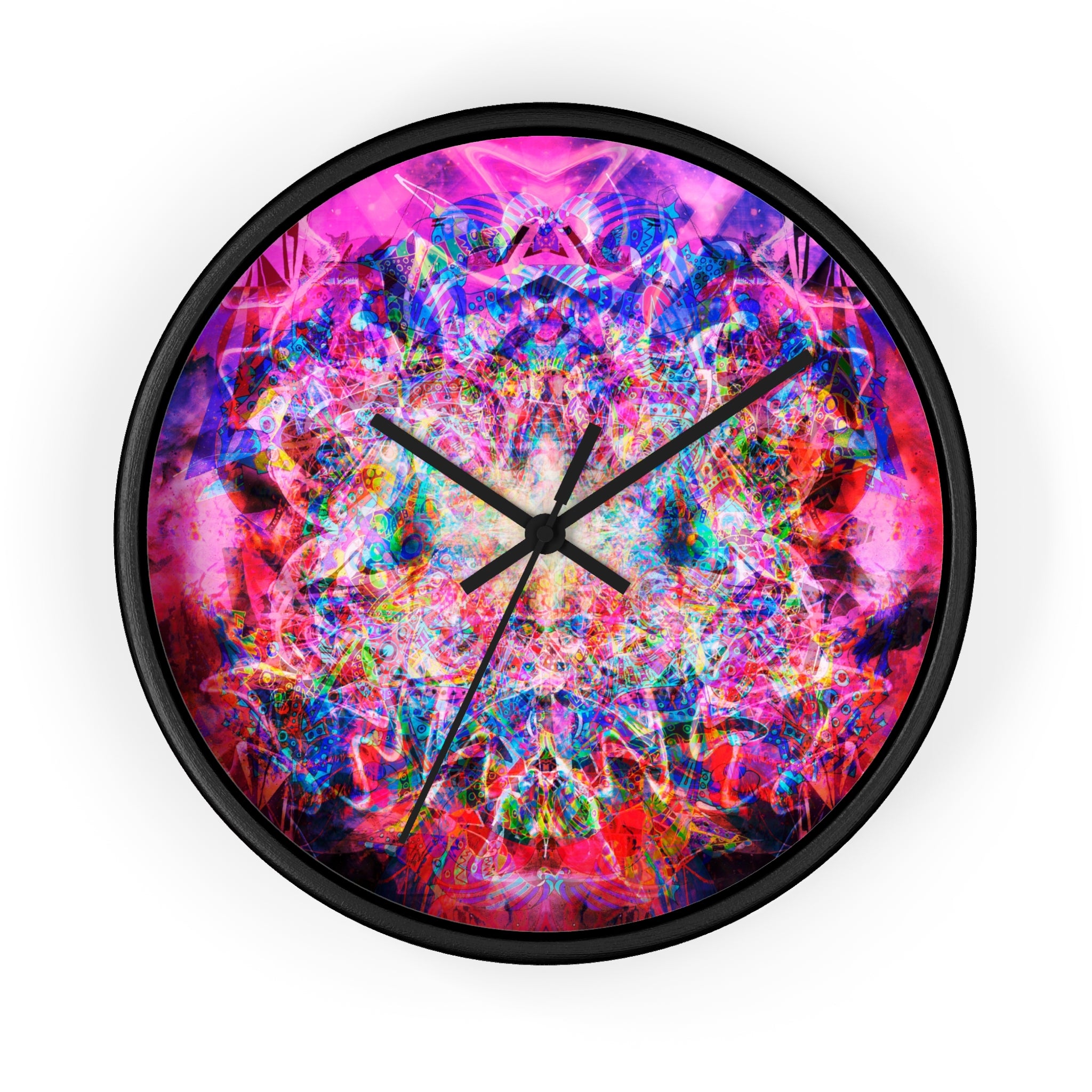 Arashaya - Psychedelic Kaleidoscope Wall Clock — Vibrant Abstract Art Timepiece