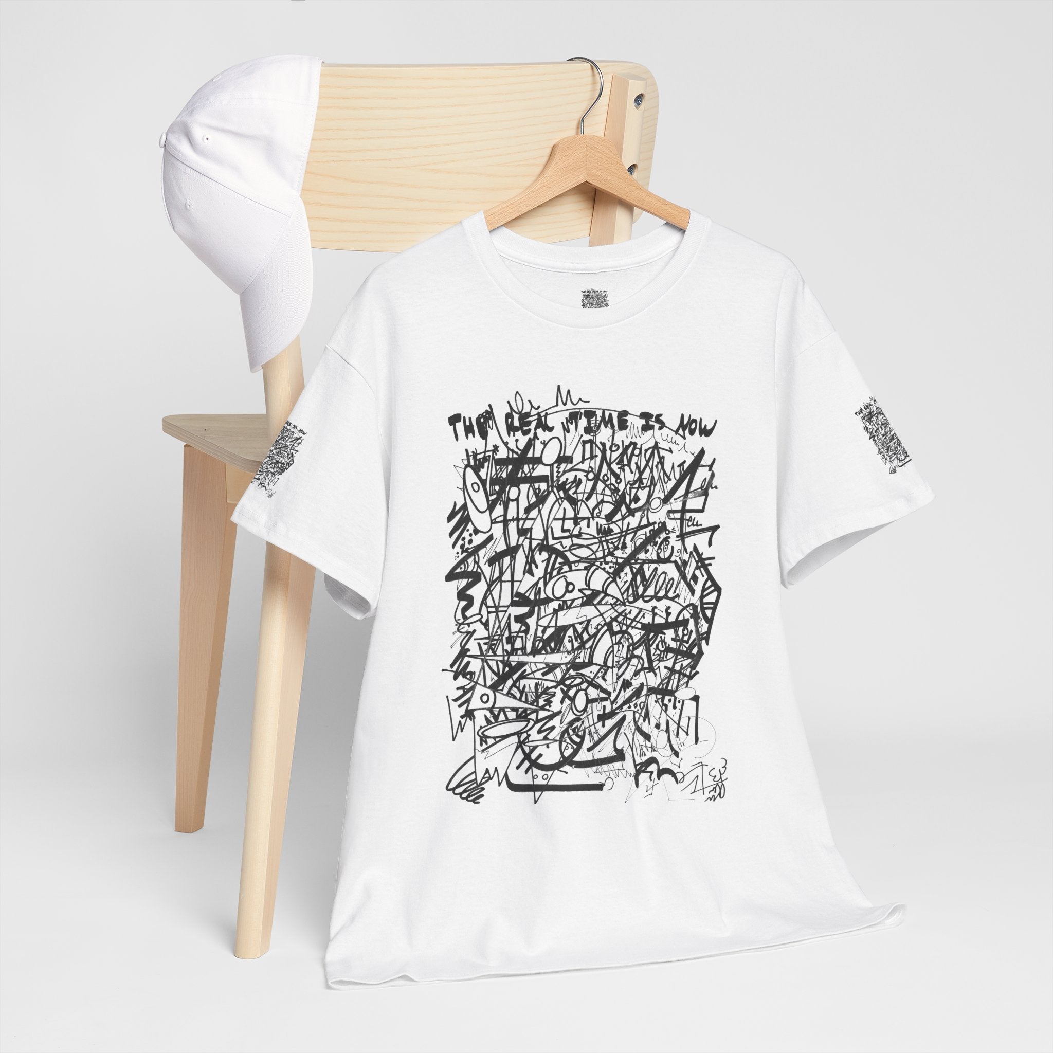 THE REAL TIME IS NOW (Black And White) T‑Shirt