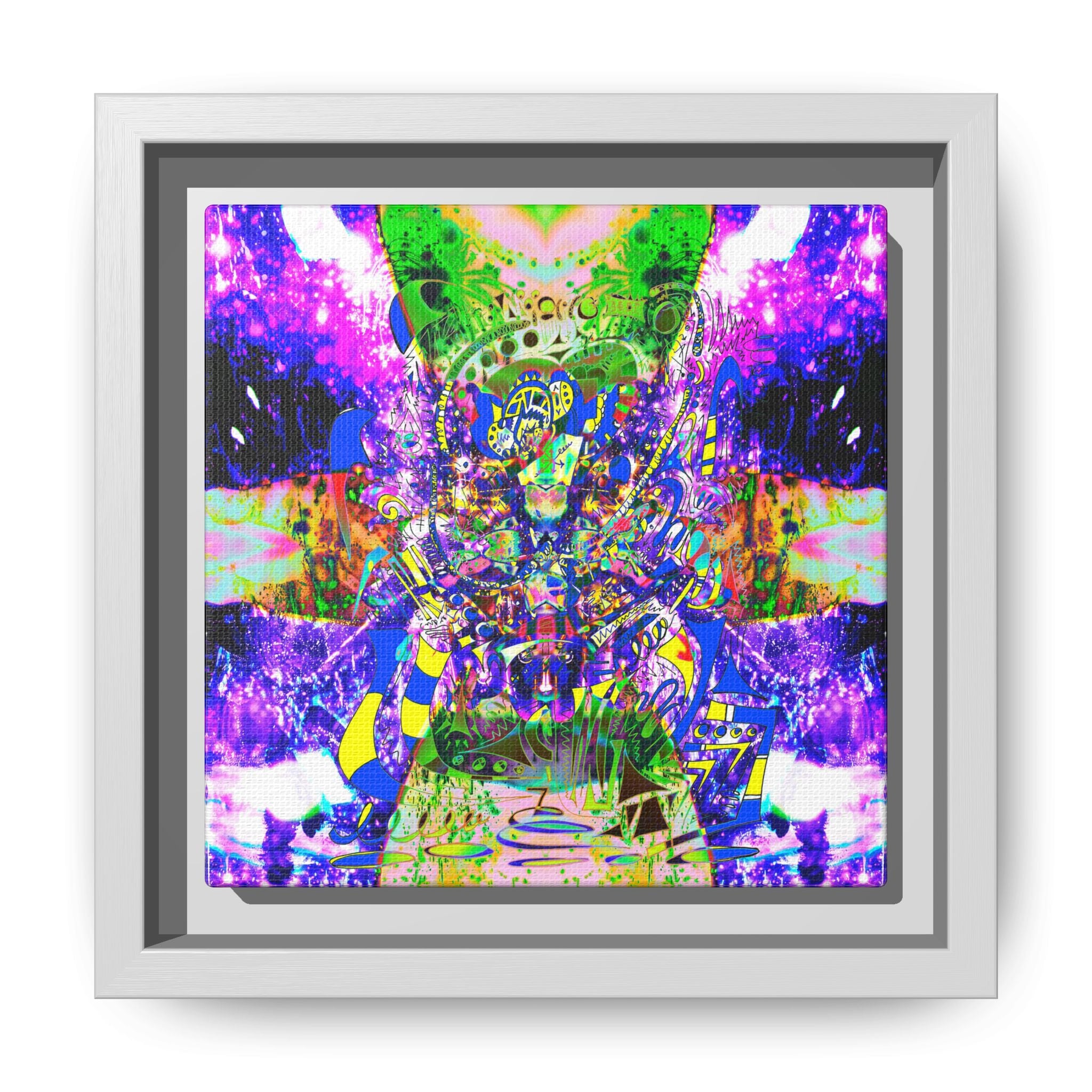 Alien Darkness 9 Framed Canvas Art — Vibrant Multi-Color Wall Decor