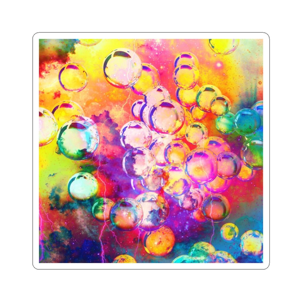 Lightning Bubbles 2 Sticker — Vibrant Rainbow Bubble Pattern for Laptops & Journals