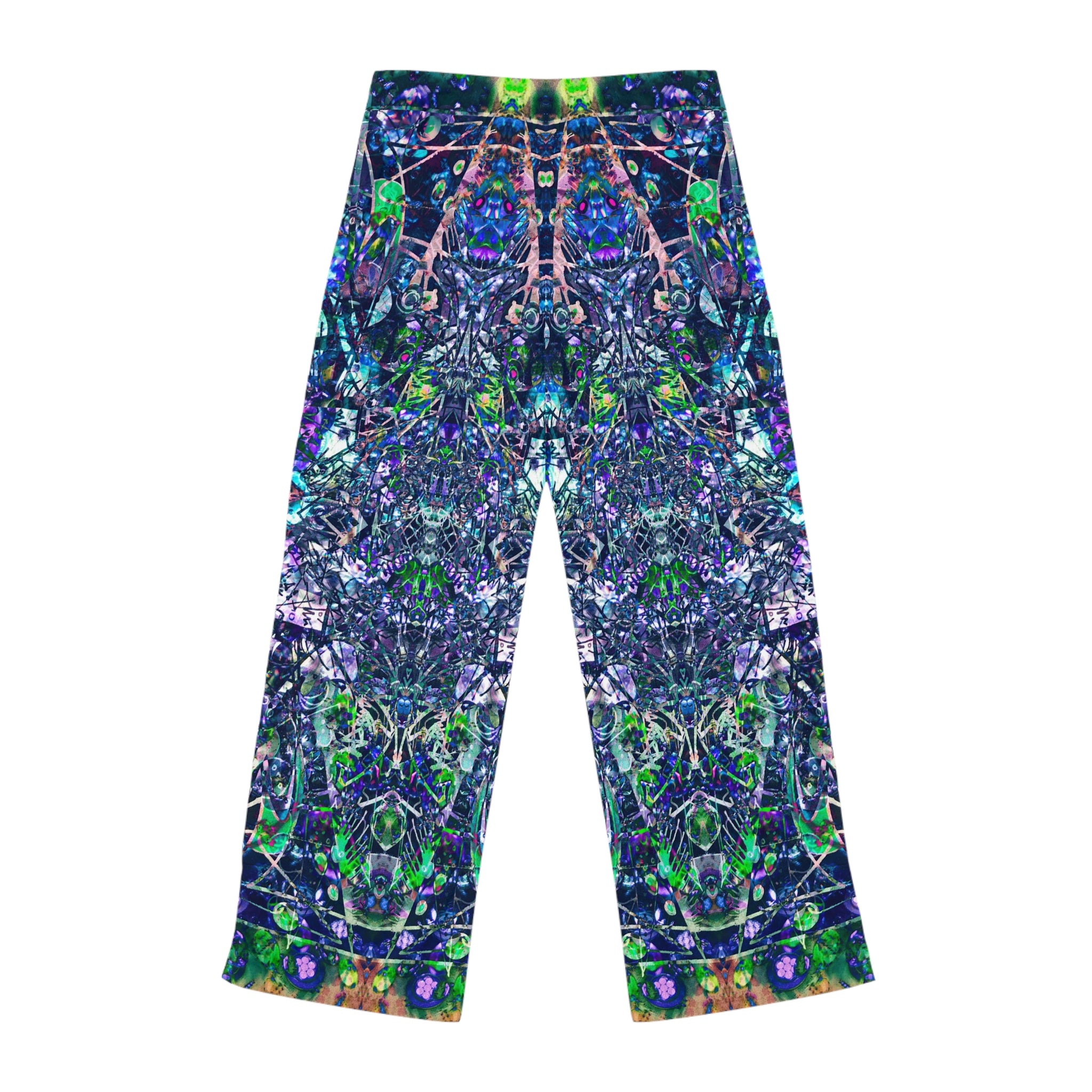 KAWABONGA Women's Pajama Pants — Vibrant Blue Green All-Over Print Loungewear