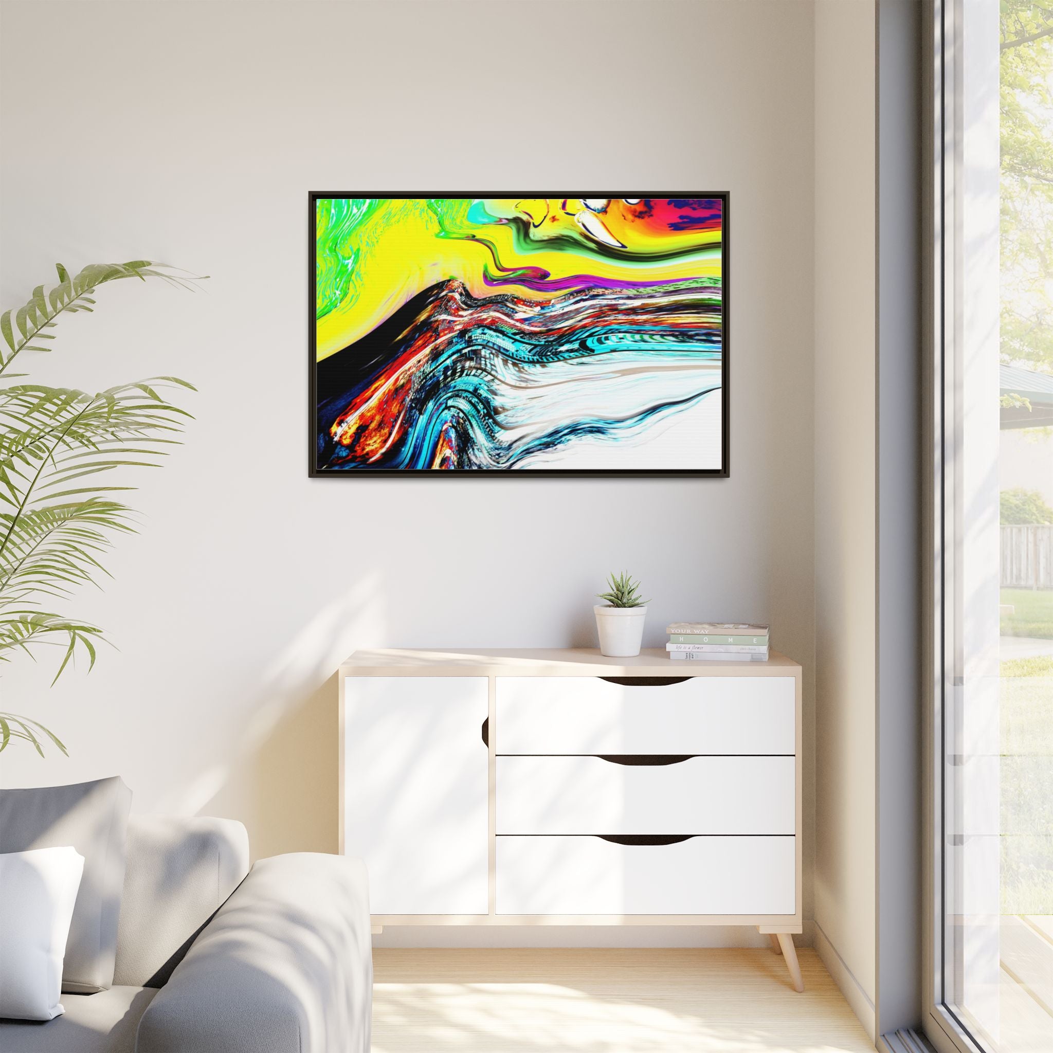 Slip And Slide Matte Canvas Framed Wall Art