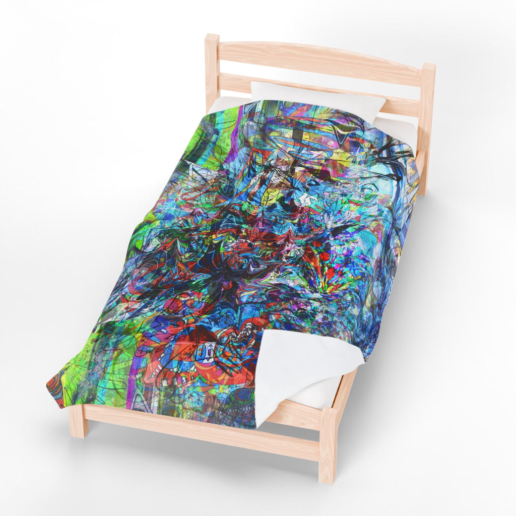 Now You're Stuck 44 Plush Blanket – Vibrant Psychedelic Throw for Home, Dorm & Gifts