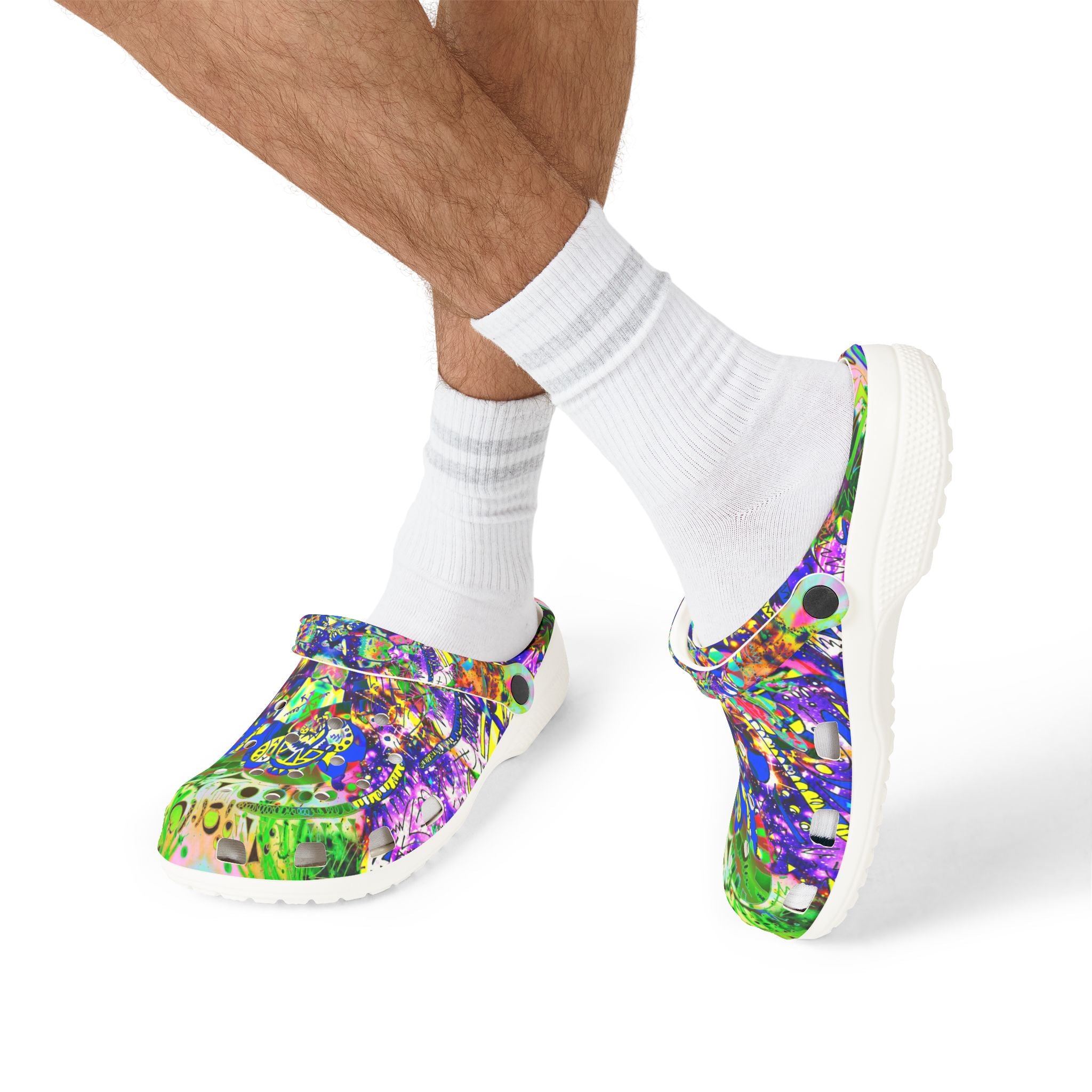 Alien Darkness 9 - Colorful Abstract EVA Foam Clogs — Vibrant Slip-On Shoes