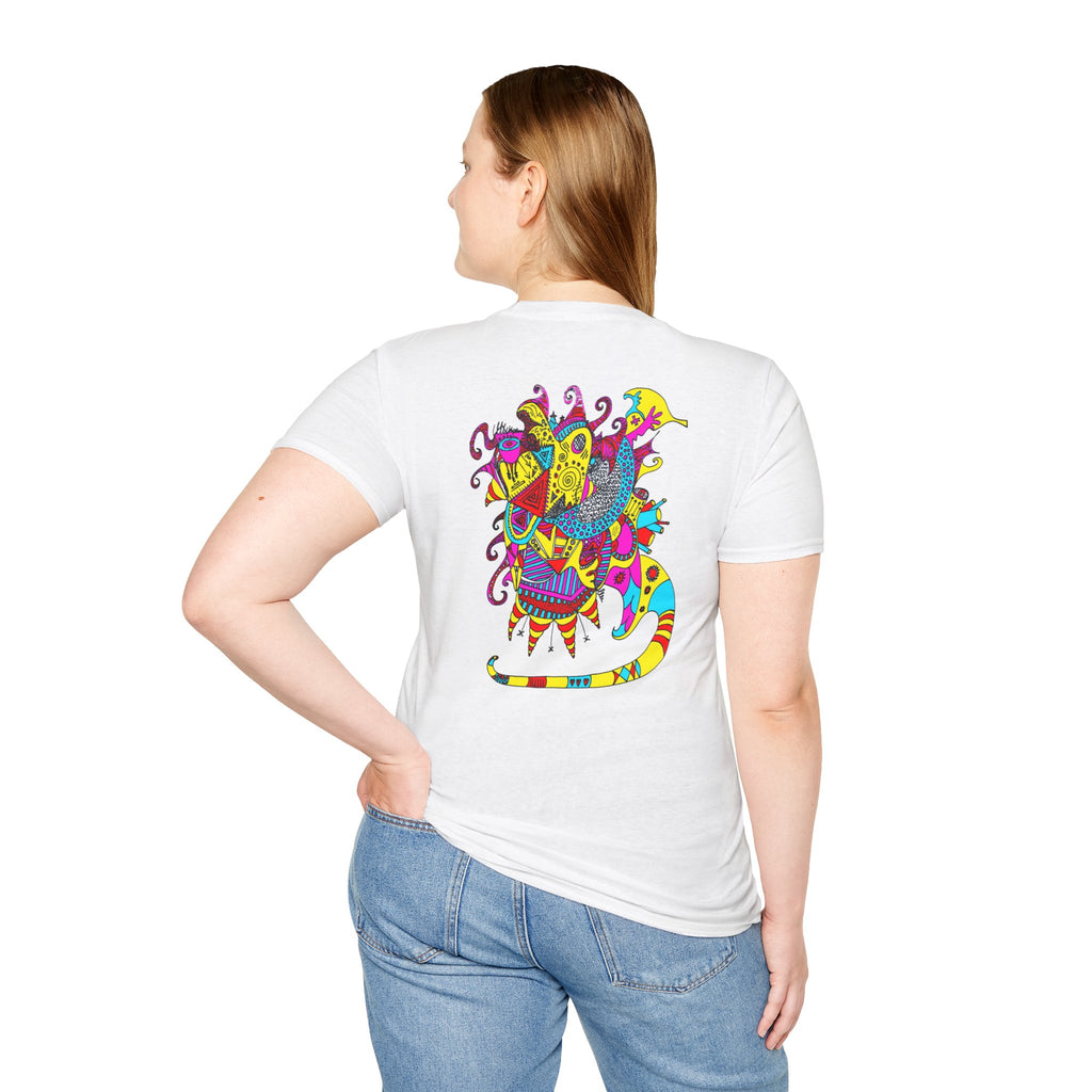 Neon Masquerade T-Shirt — Colorful Abstract Graphic Tee