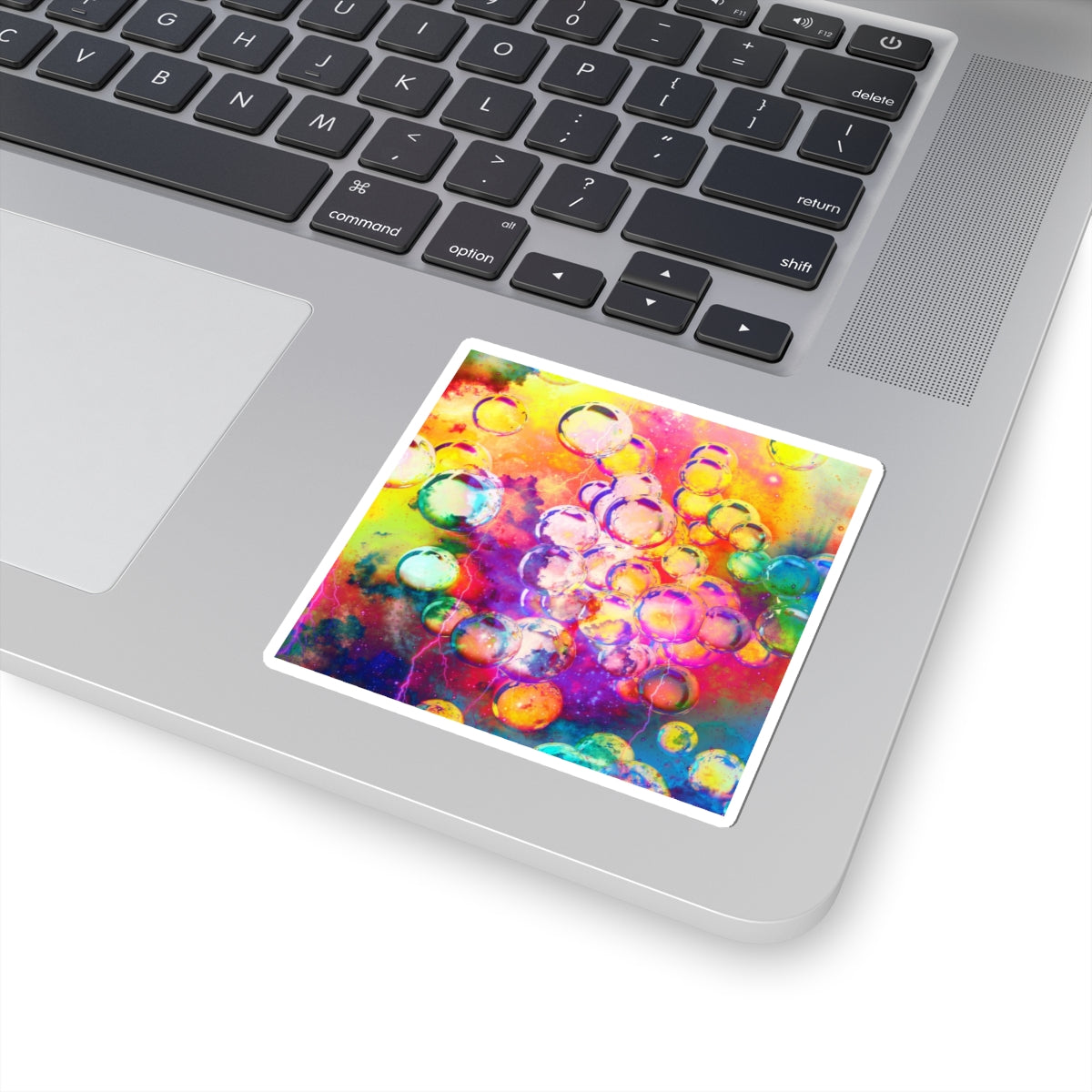 Lightning Bubbles 2 Sticker — Vibrant Rainbow Bubble Pattern for Laptops & Journals