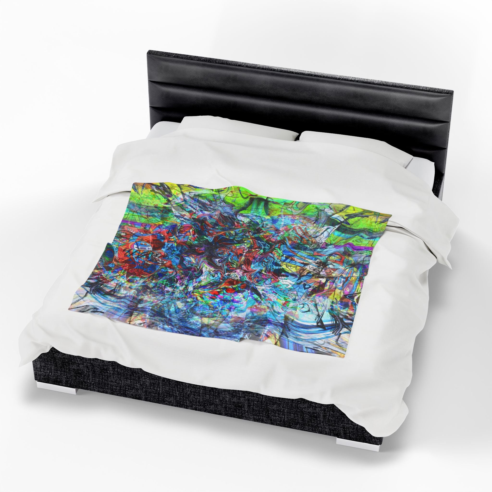 Now You're Stuck 44 Plush Blanket – Vibrant Psychedelic Throw for Home, Dorm & Gifts