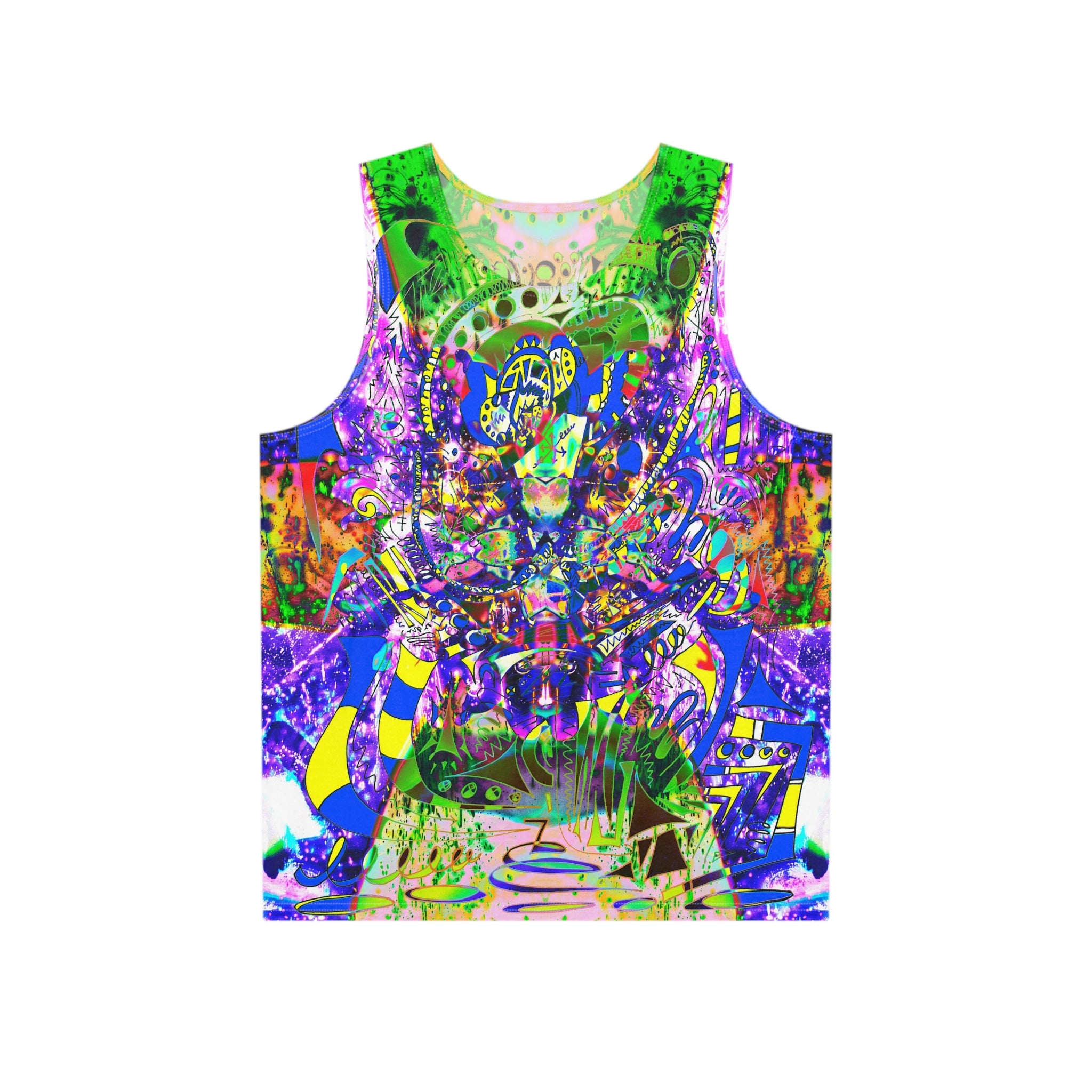 Alien Darkness 9 - Psychedelic All-Over Print Tank Top – Vibrant Abstract Festival Tank