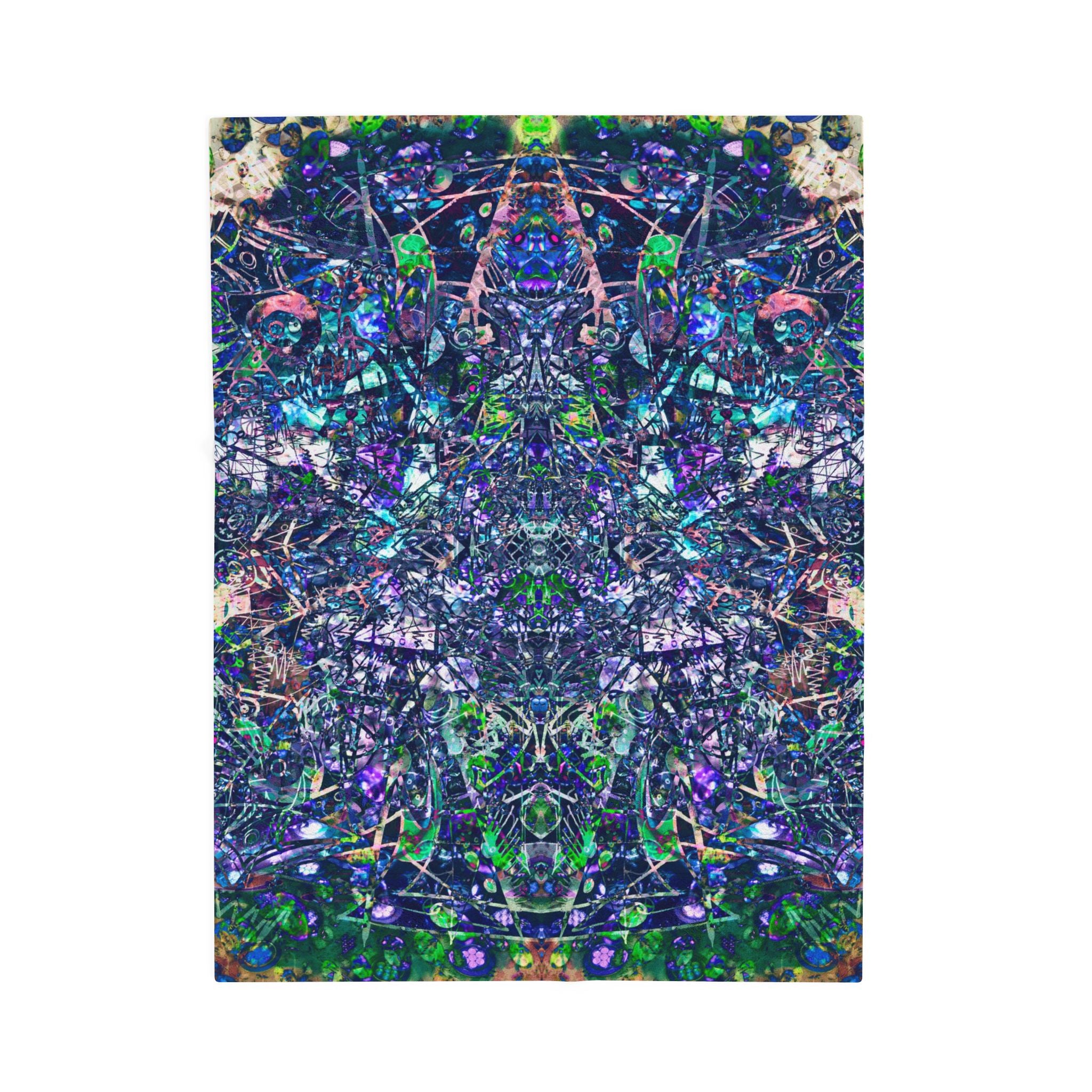 KAWABONGA Plush Blanket — Abstract Cosmic Throw