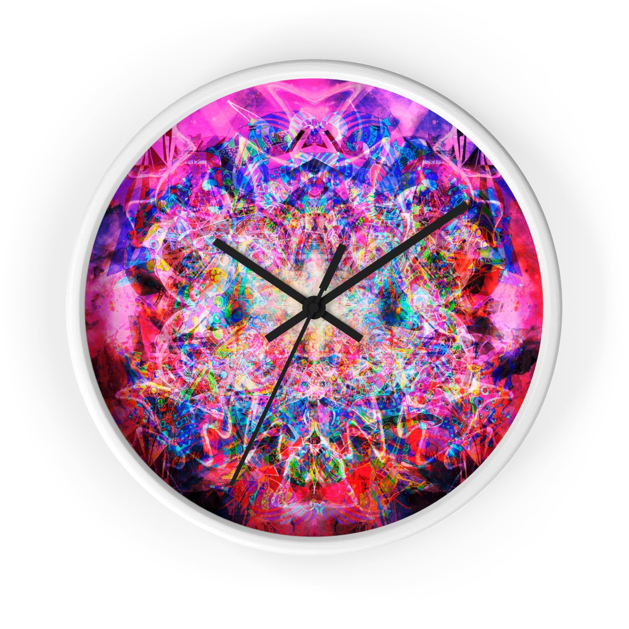 Arashaya - Psychedelic Kaleidoscope Wall Clock — Vibrant Abstract Art Timepiece