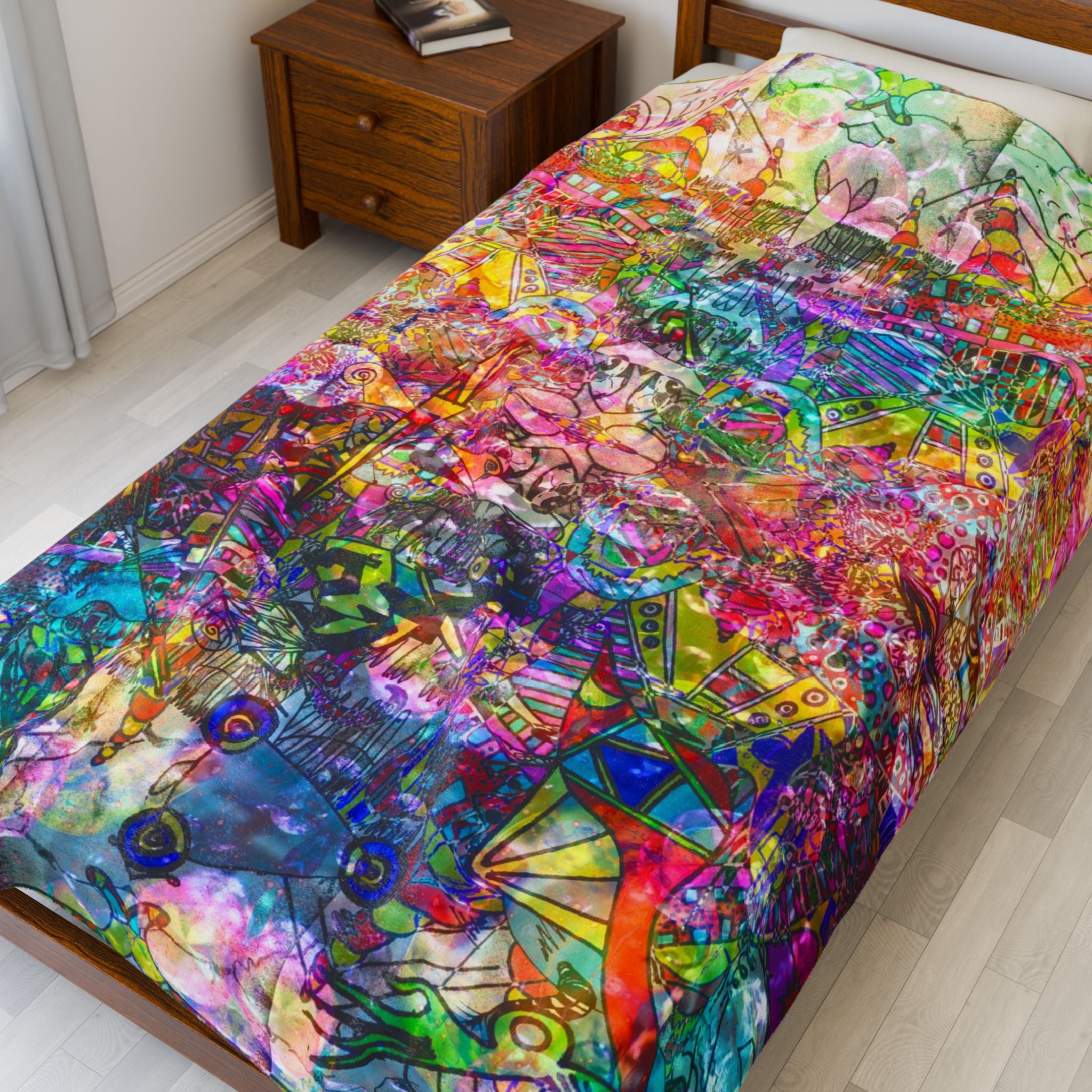 Dance Like There's No Tomorrow Plush Blanket — Colorful Abstract Art Throw