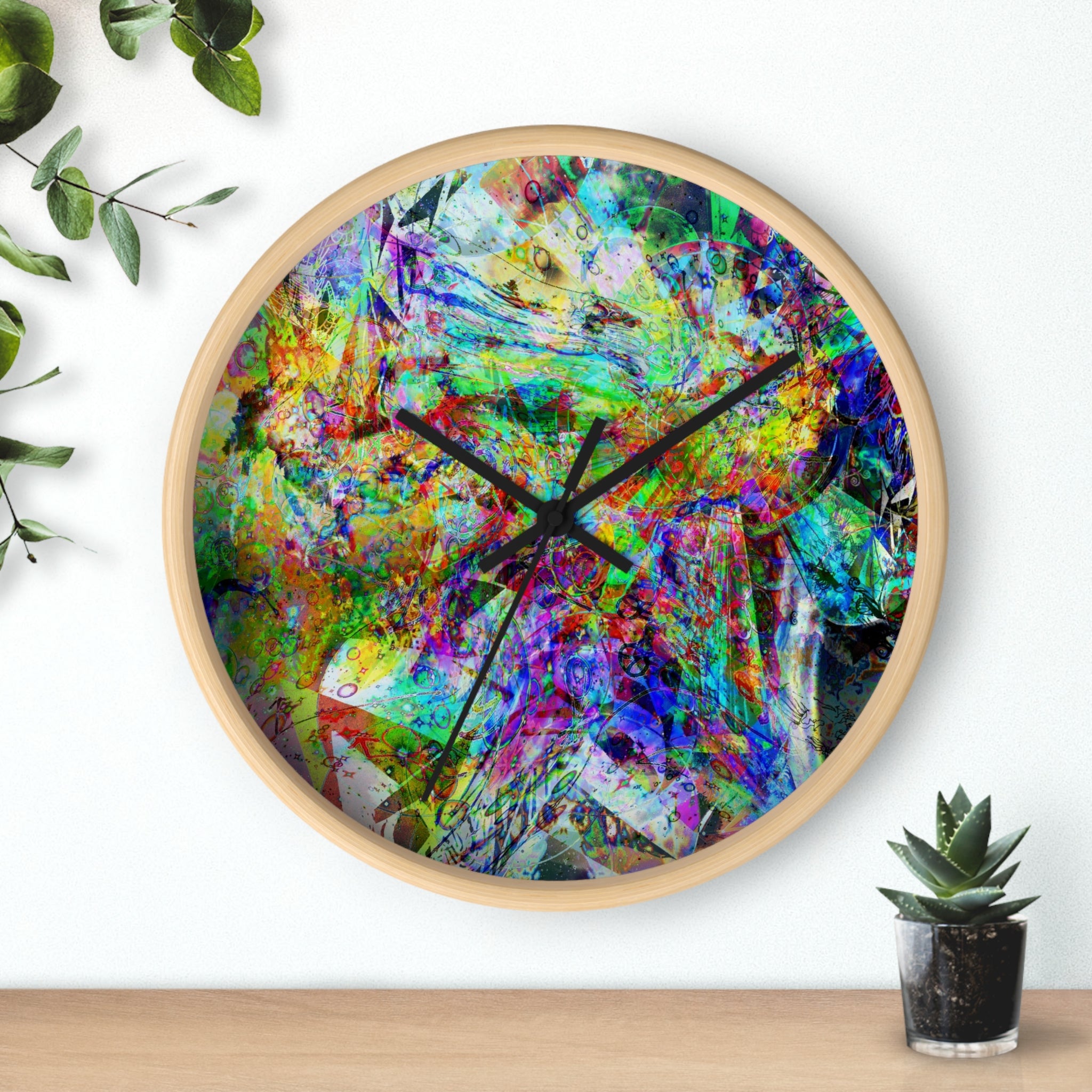 Barfing Beautifully Wall Clock — Colorful Art Timepiece