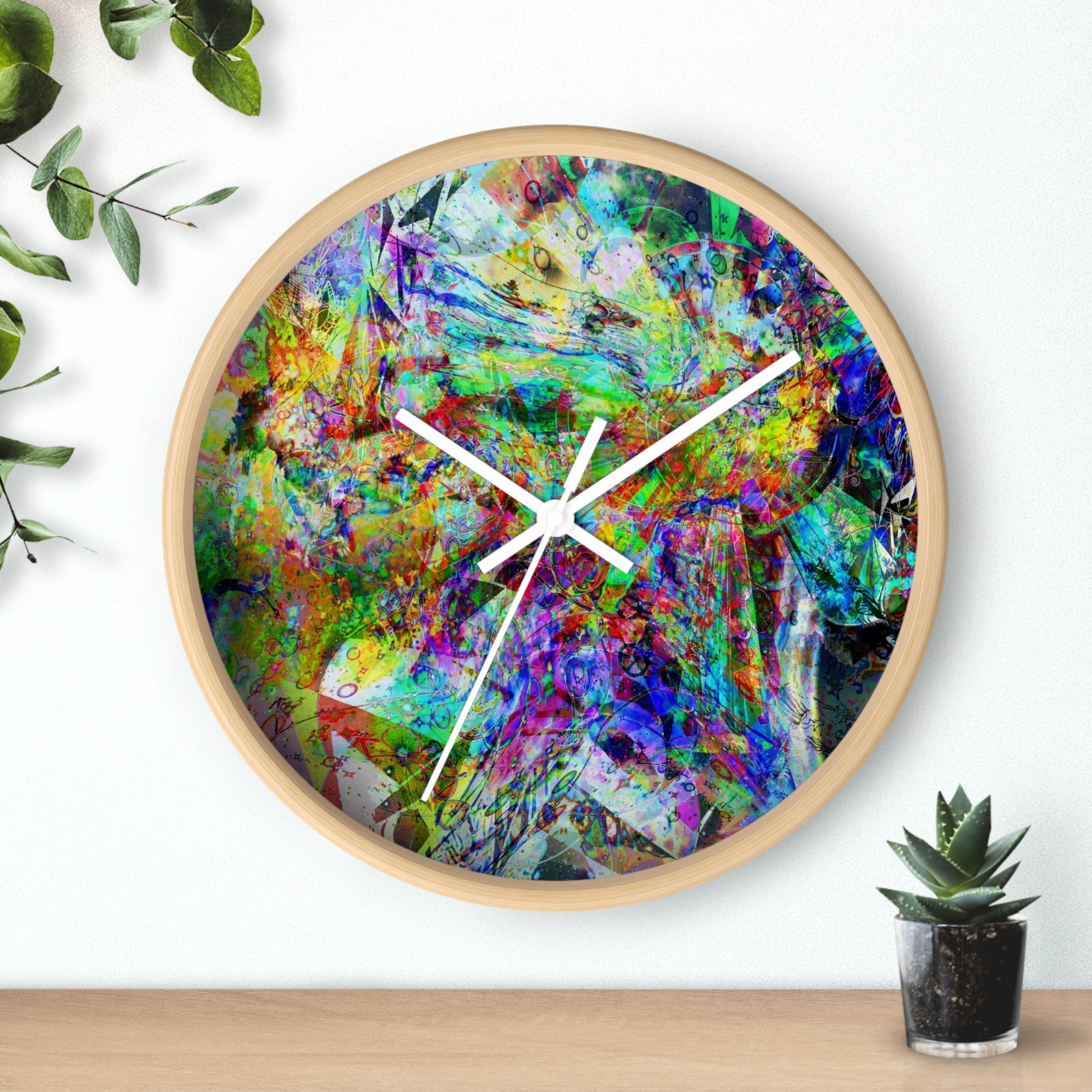 Barfing Beautifully Wall Clock — Colorful Art Timepiece