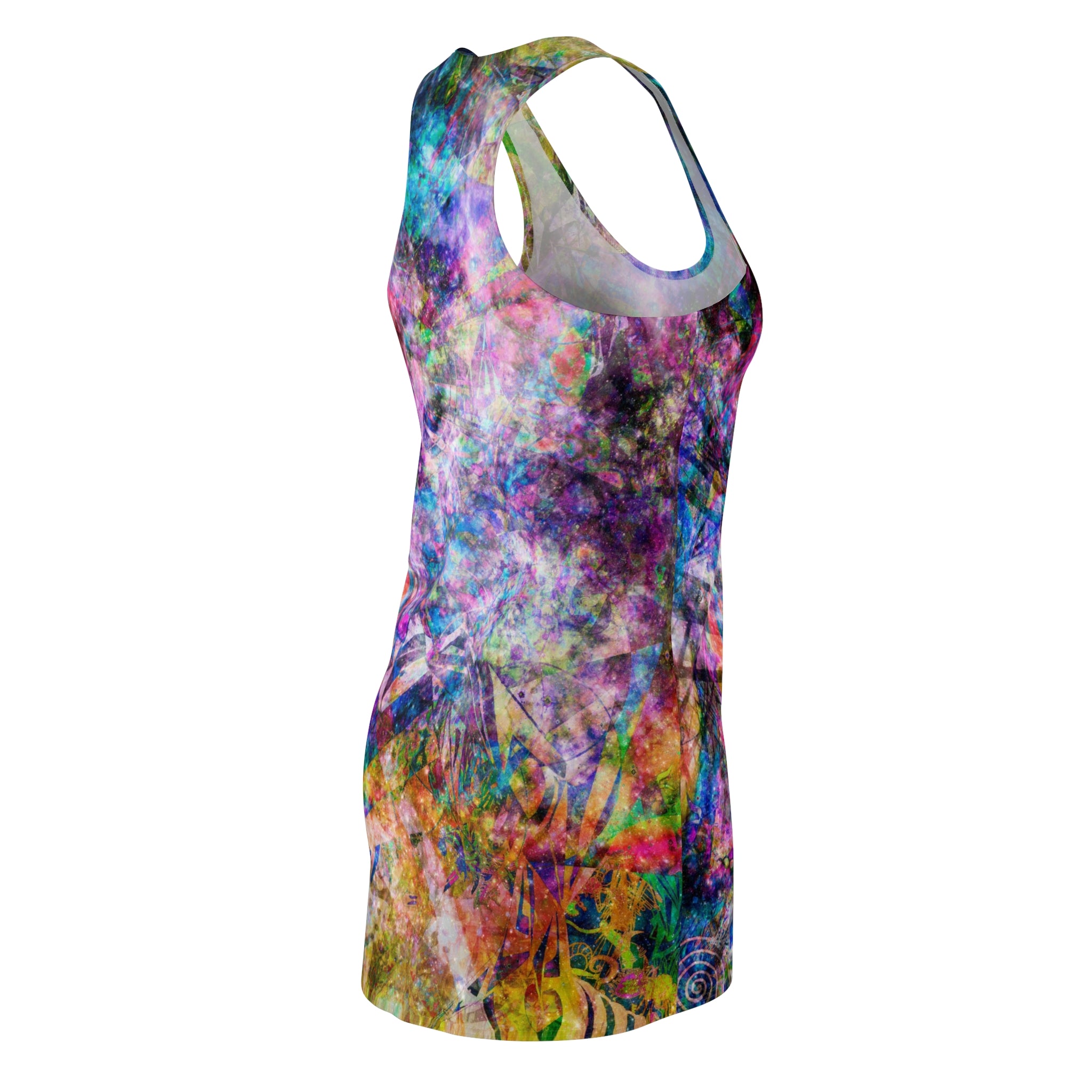 Space Shower 2 Women's Cut & Sew Racerback Dress