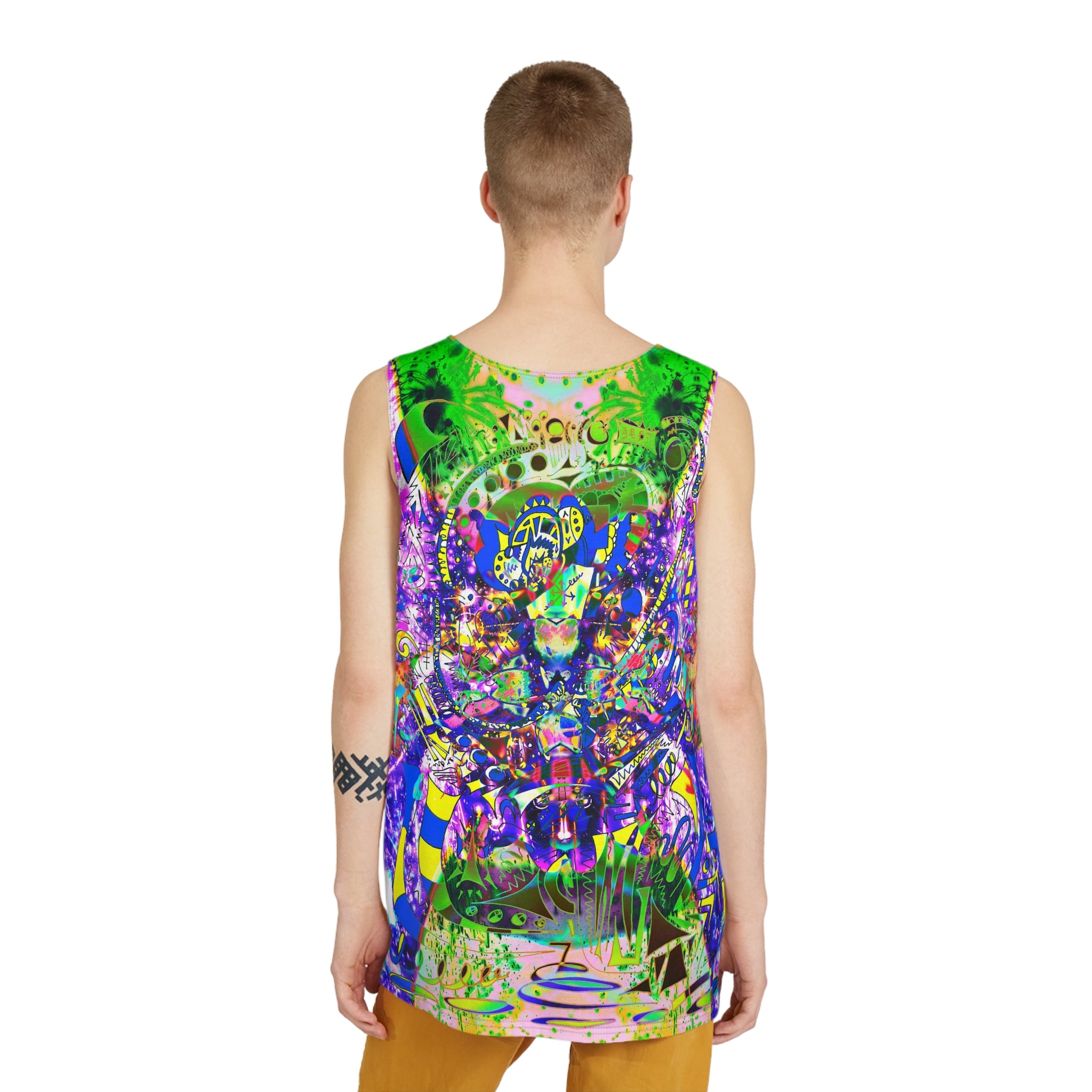 Alien Darkness 9 - Psychedelic All-Over Print Tank Top – Vibrant Abstract Festival Tank